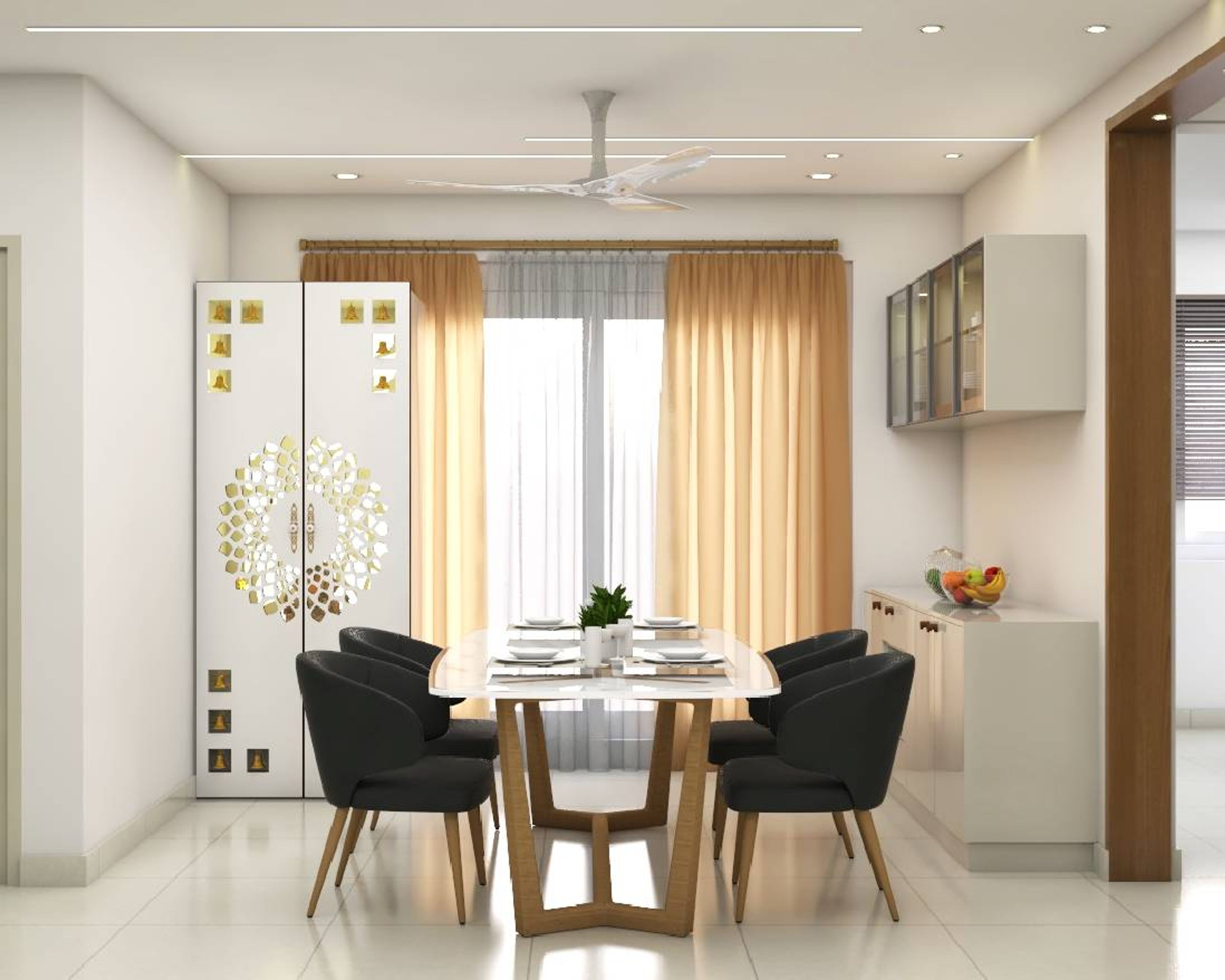 Modern 4-Seater Dining Hall Design