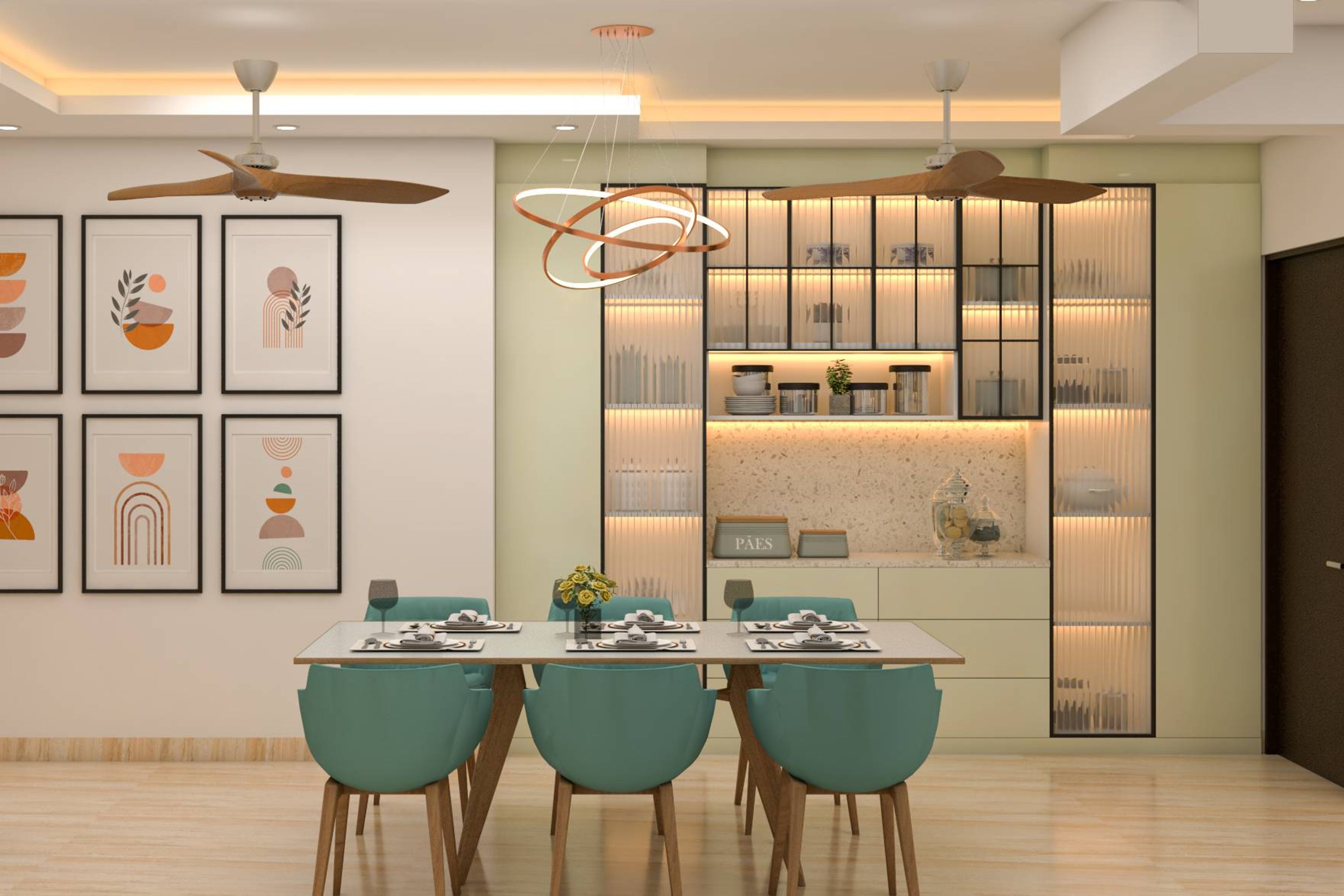 6-Seater Dining Room Design - Livspace