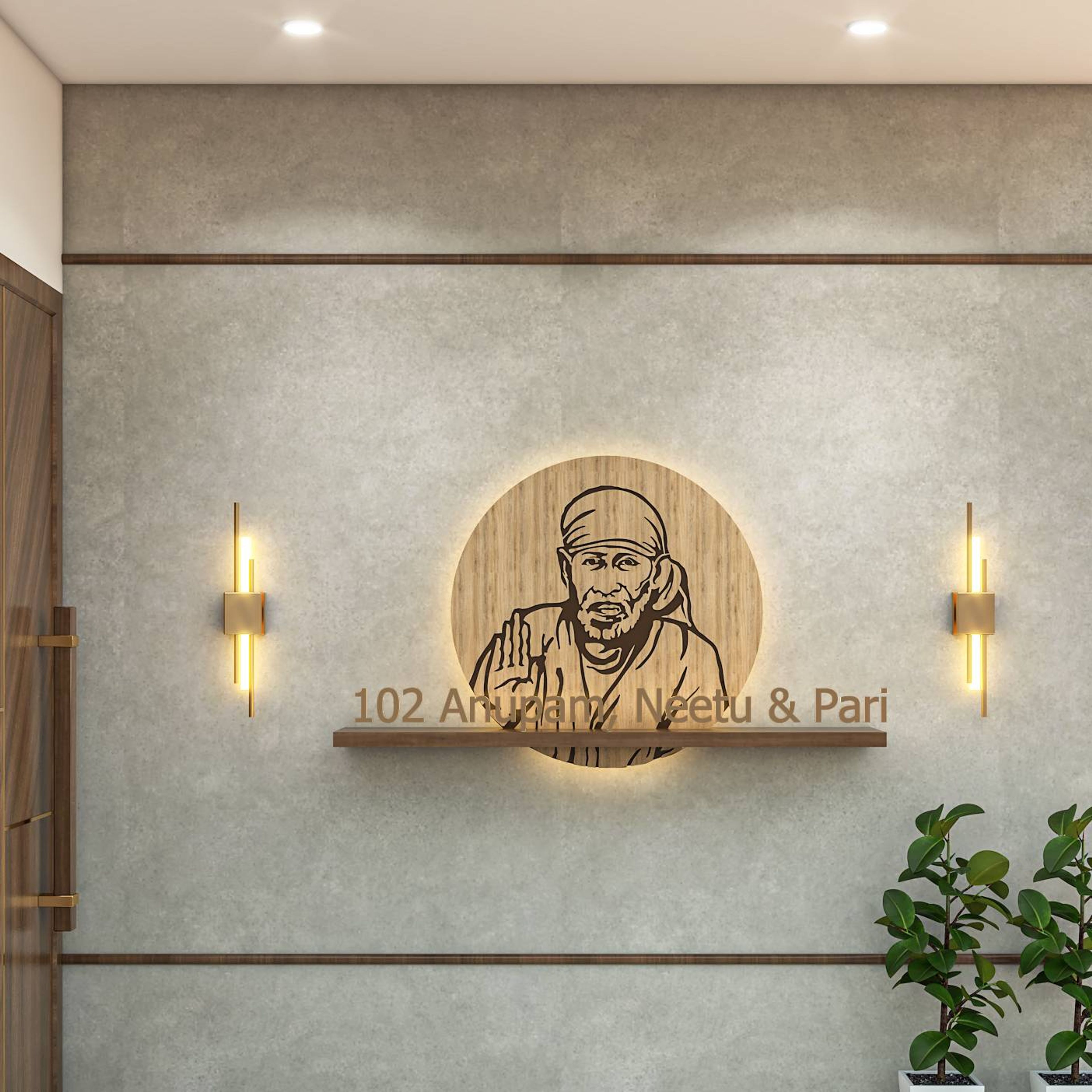 Modern Foyer Design With Cement Finish