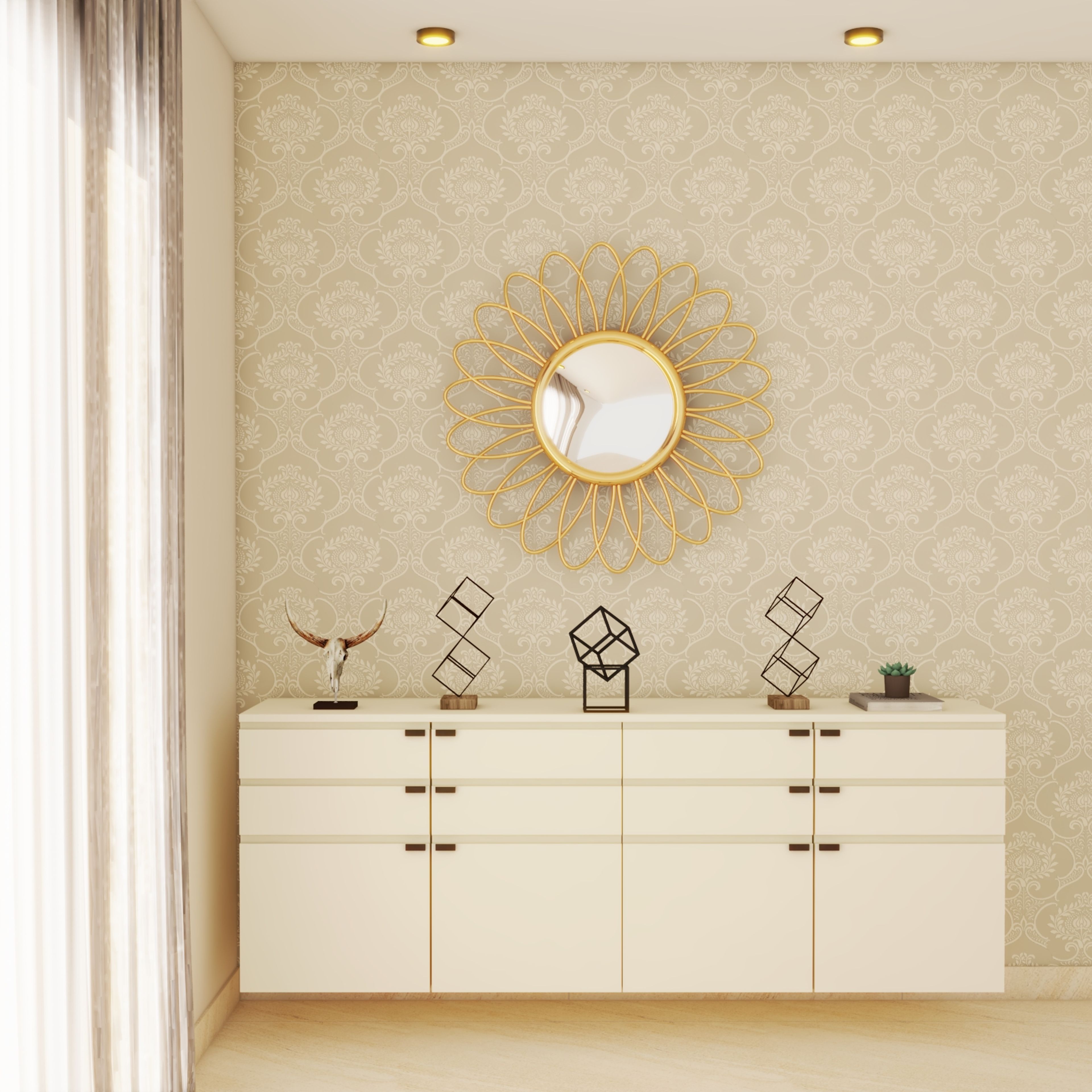 Modern Foyer Design In White And Black