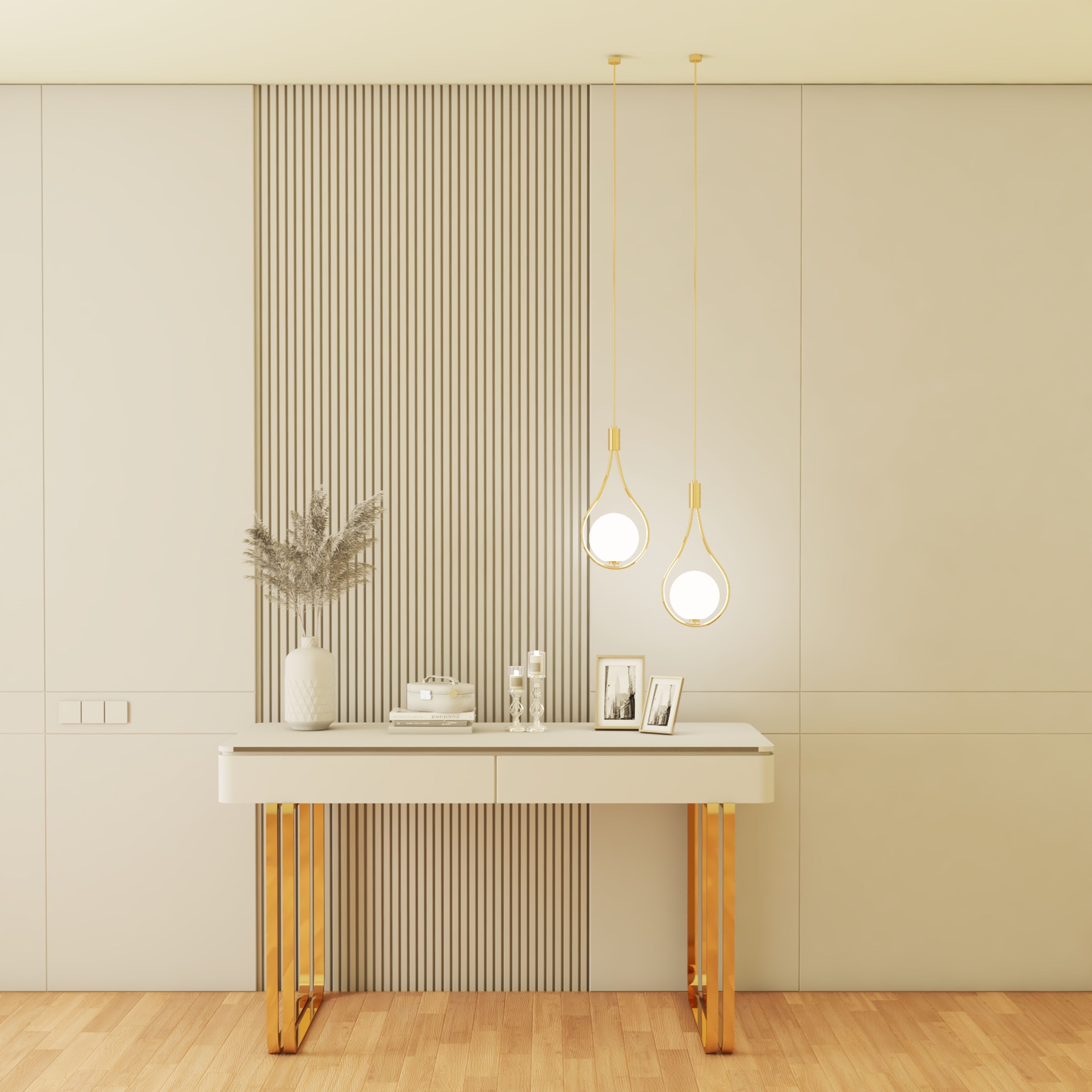 Classic Foyer Design Details With Console Table