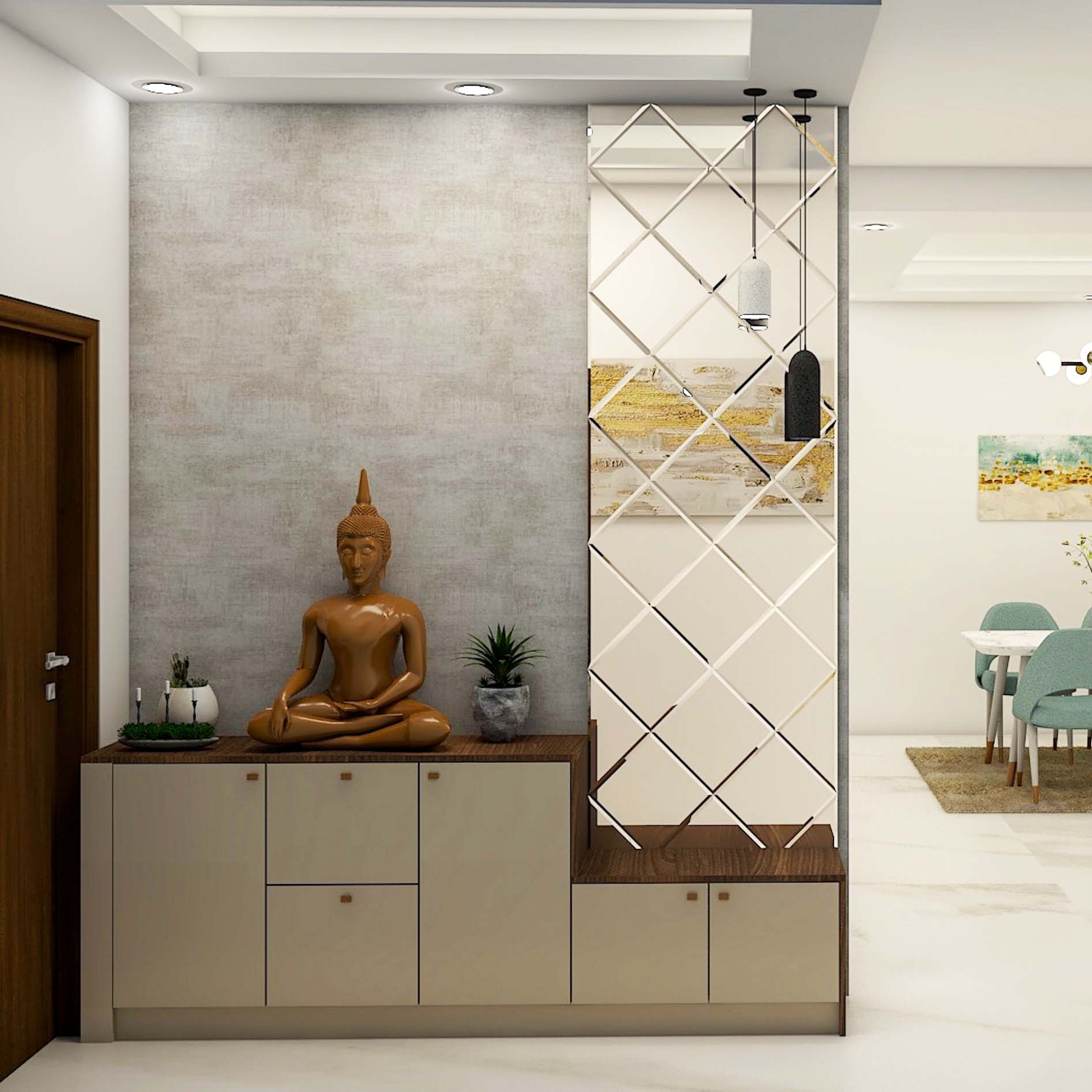 Classic Foyer Design With 2-Step Storage