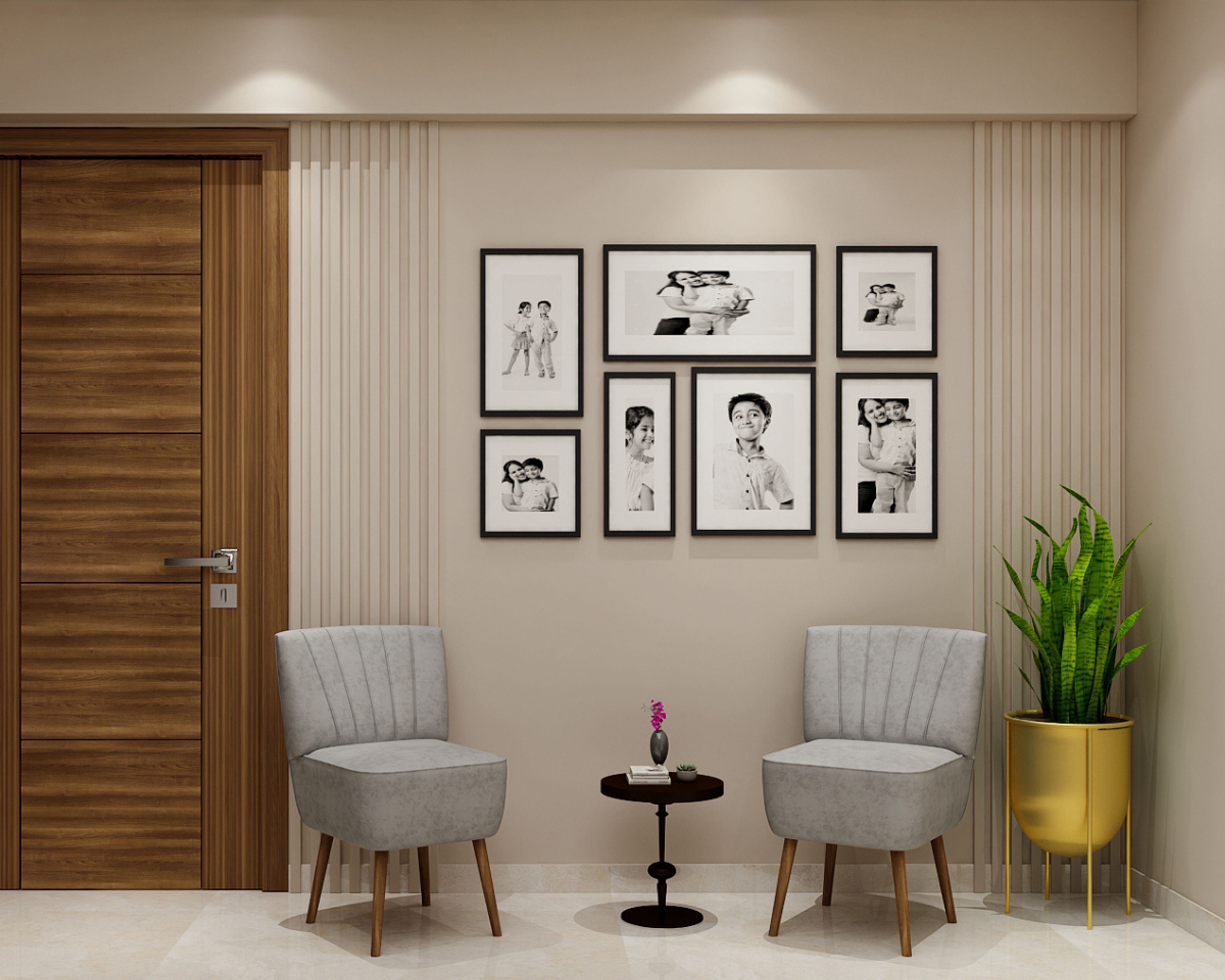 Contemporary and Spacious Foyer Design - Livspace