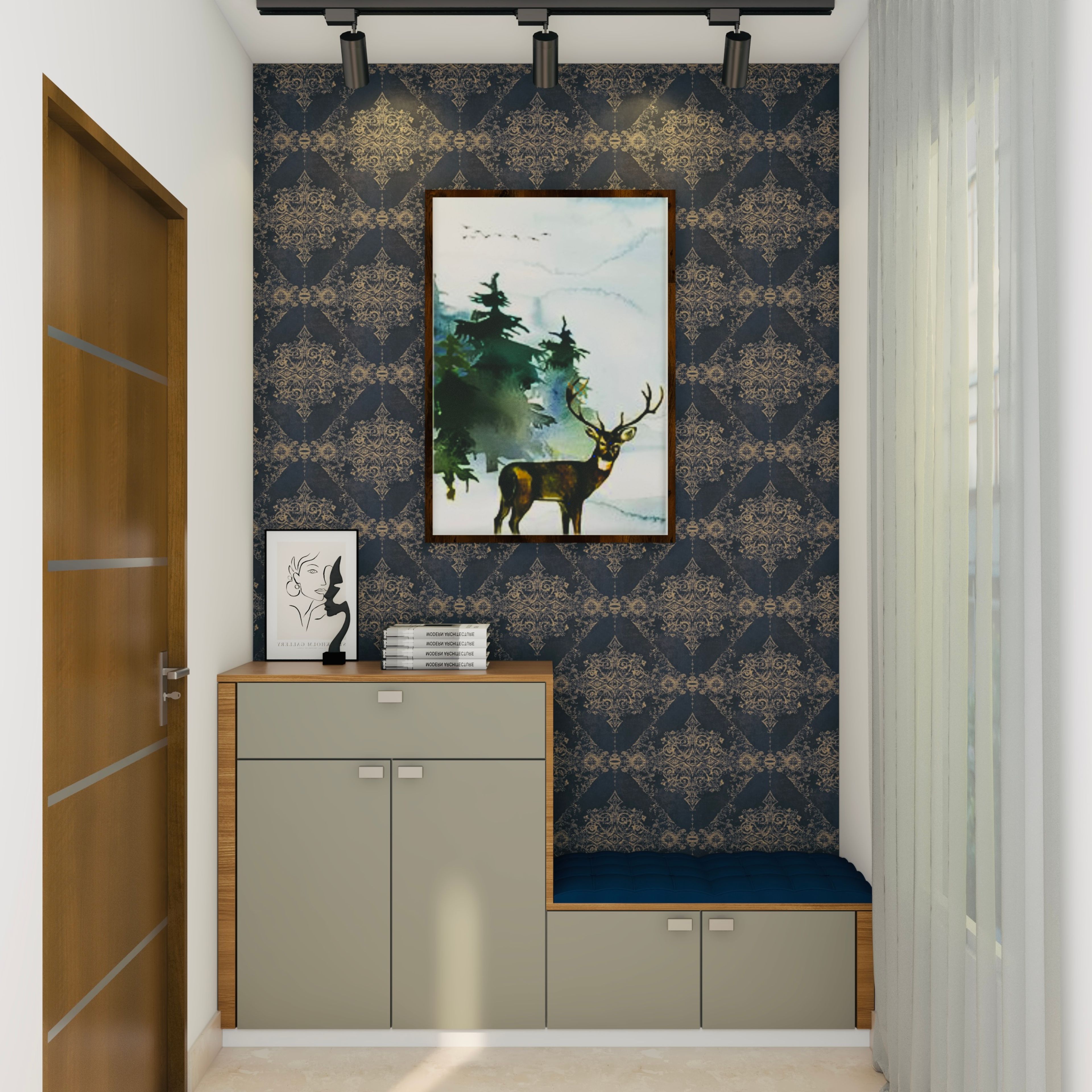 Modern Foyer Design With A Matte Finish