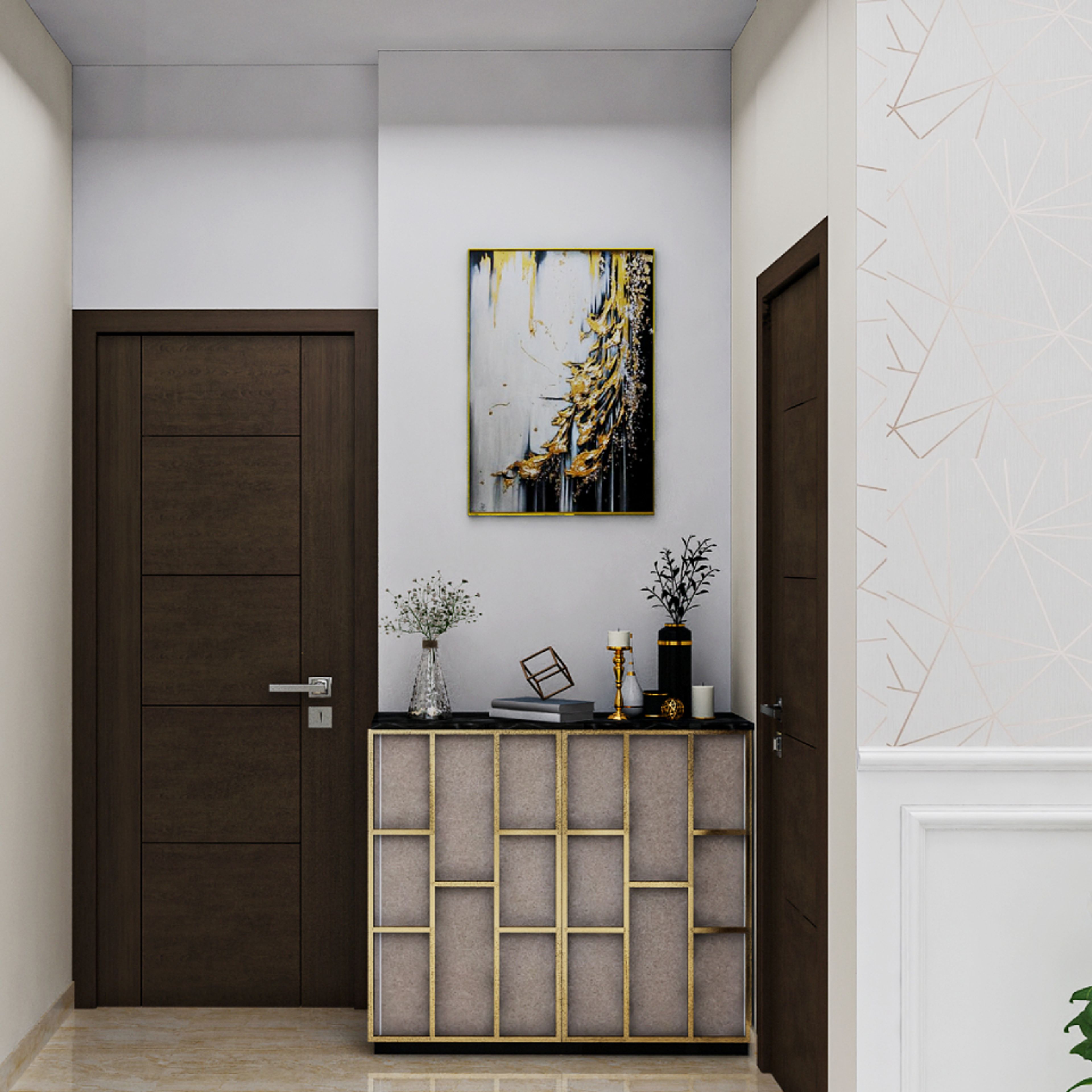 Foyer Design With A Shoe Cabinet