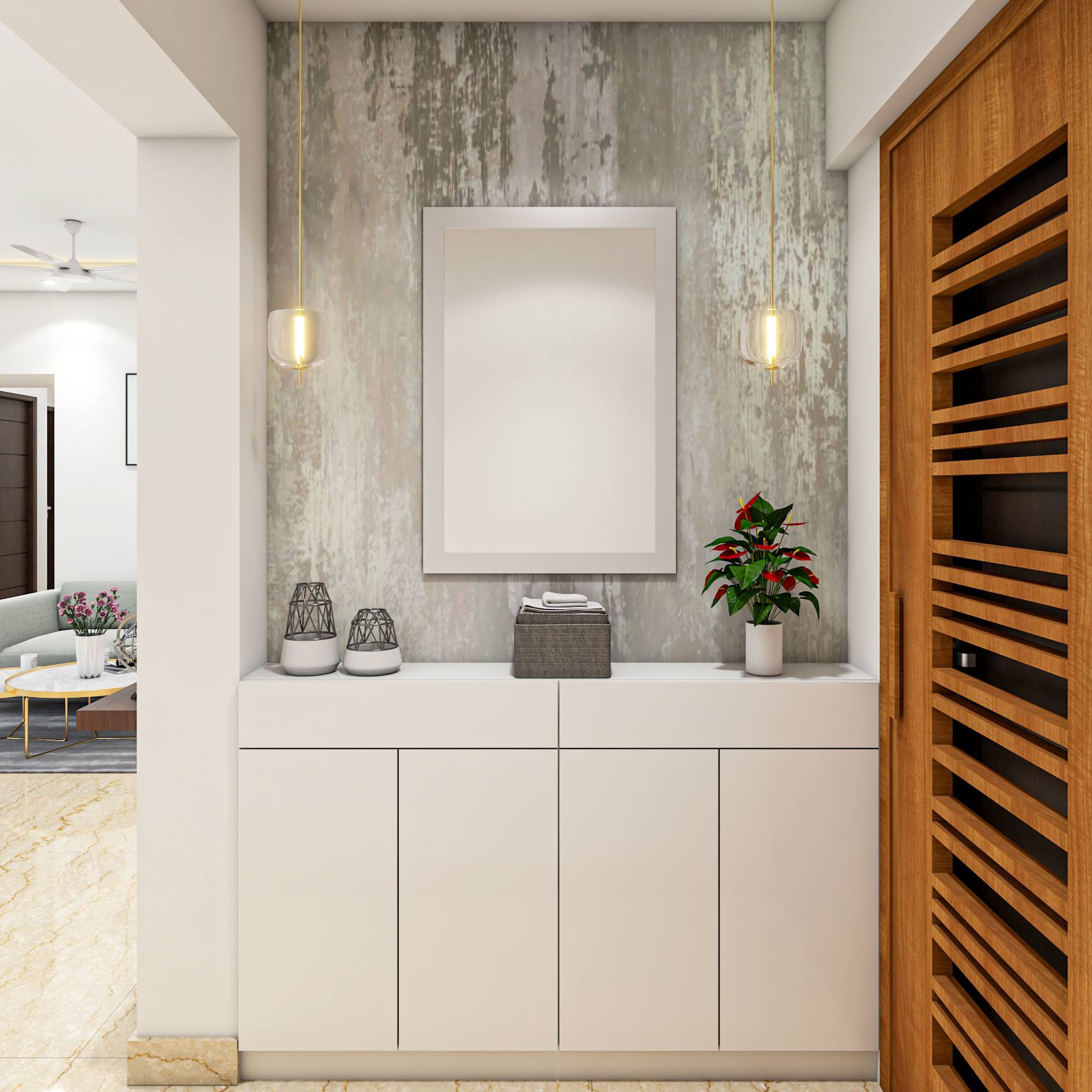 Modern Foyer Design With Light-Shaded Palette