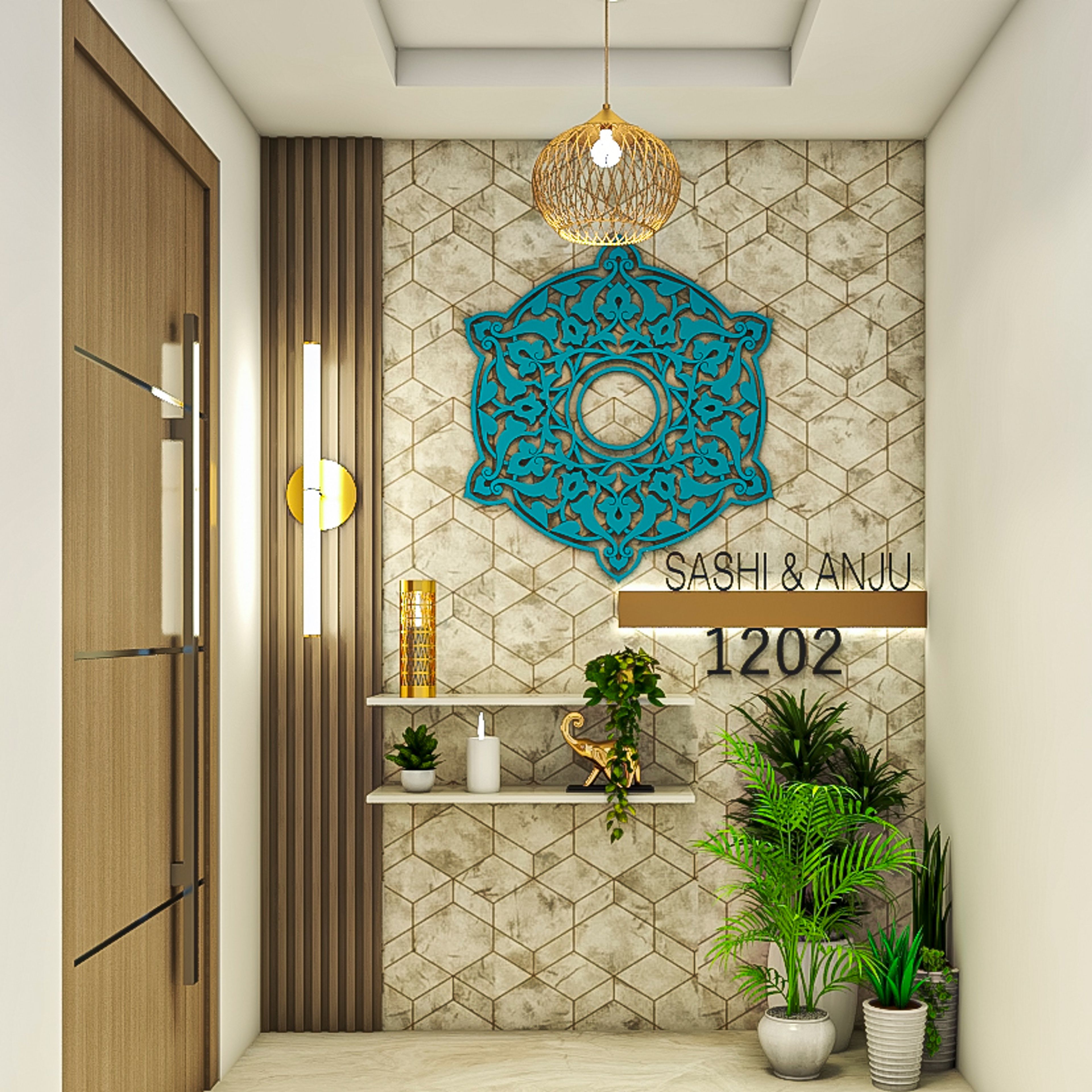 Contemporary Spacious Foyer Design - Livspace