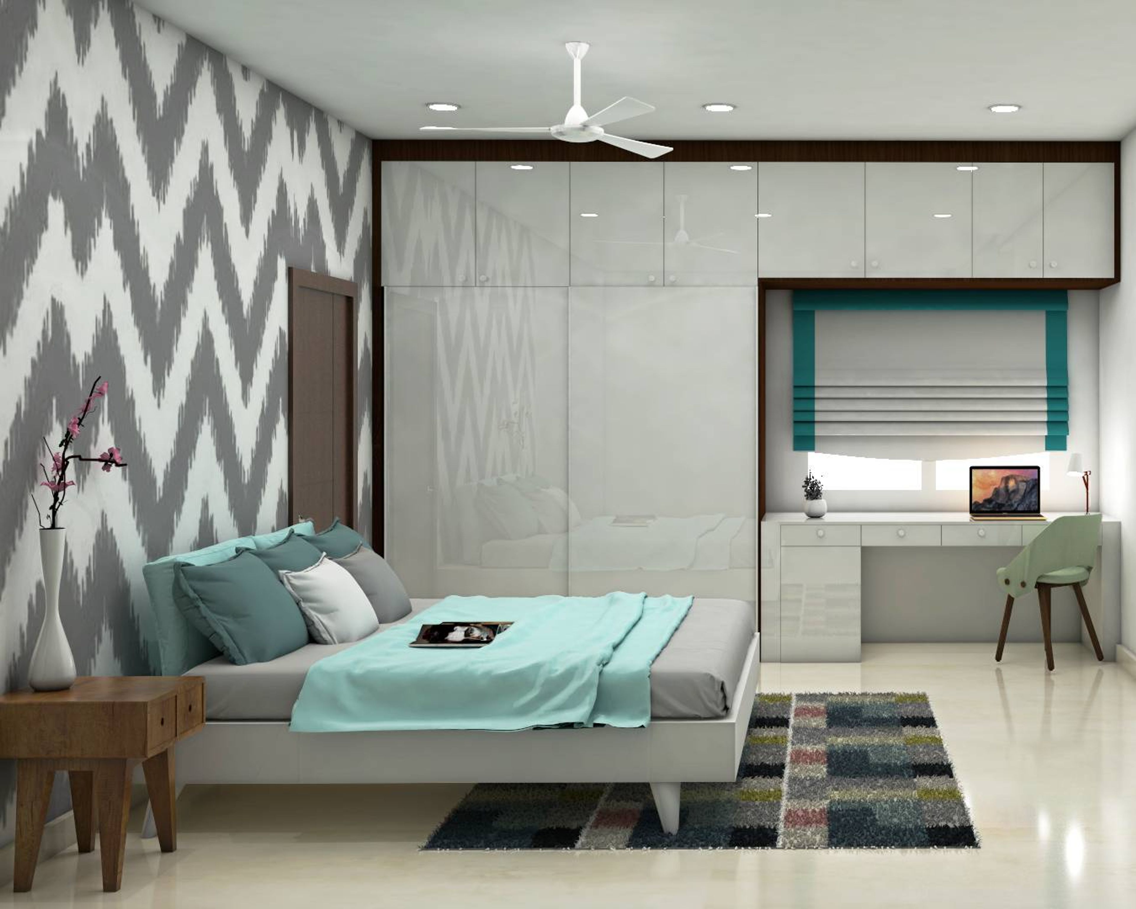 Modern Guest Room Design With A Cosy King-Sized Bed