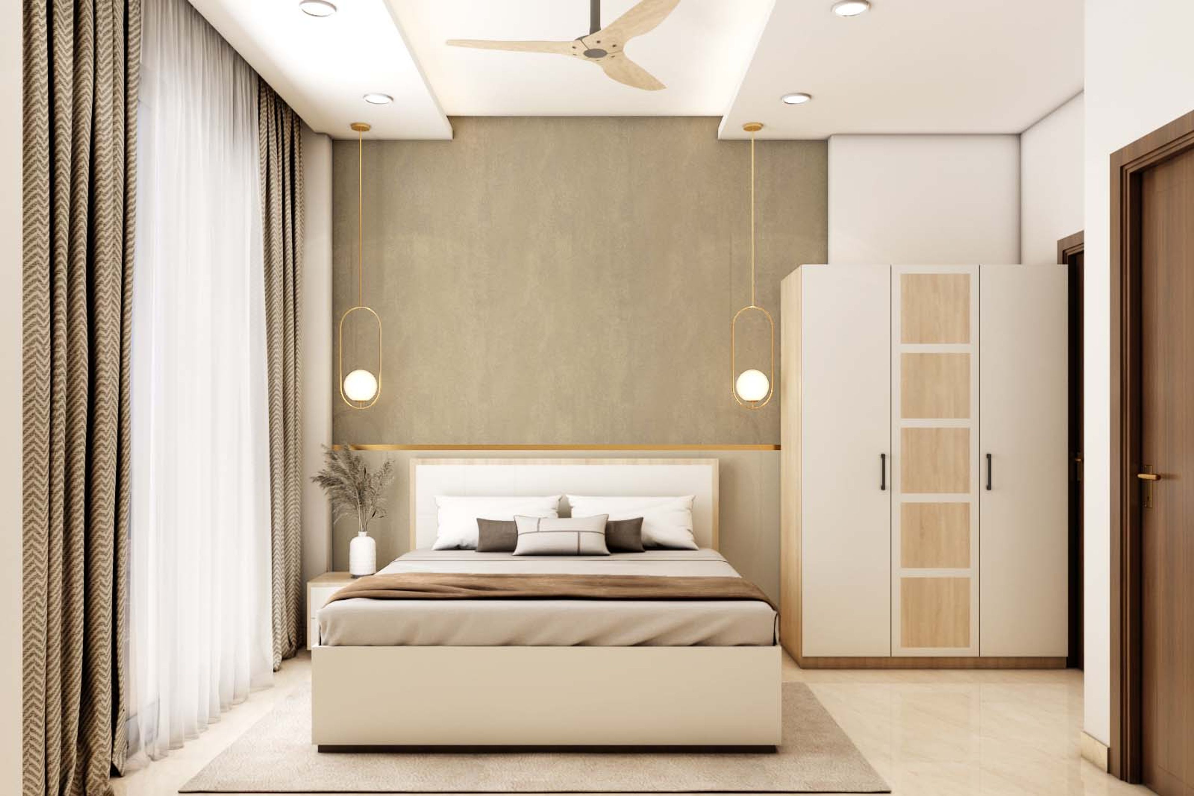 Contemporary Guest Bedroom Design With A Golden Touch
