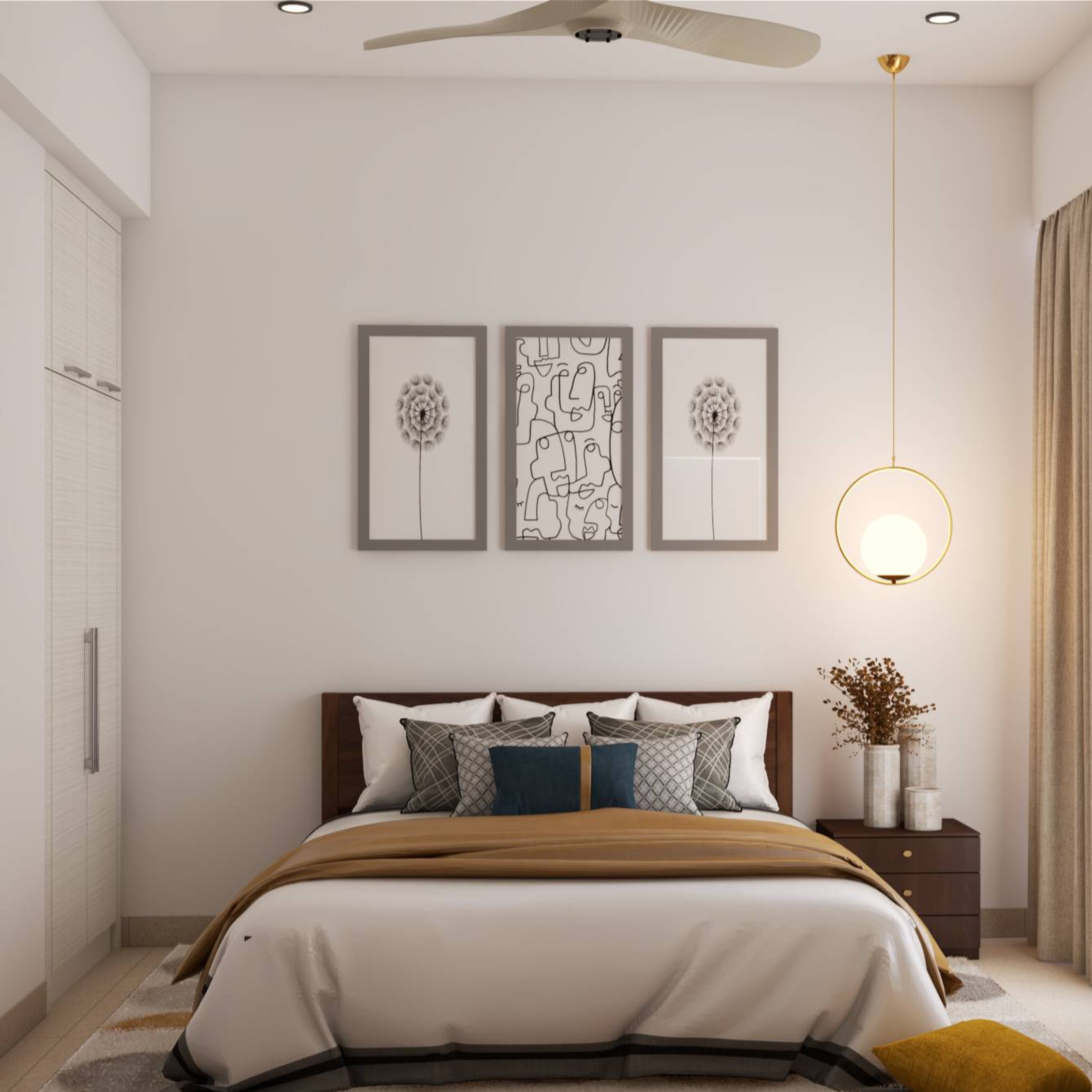 Modern Guest Bedroom Design With Ambient light - Livspace