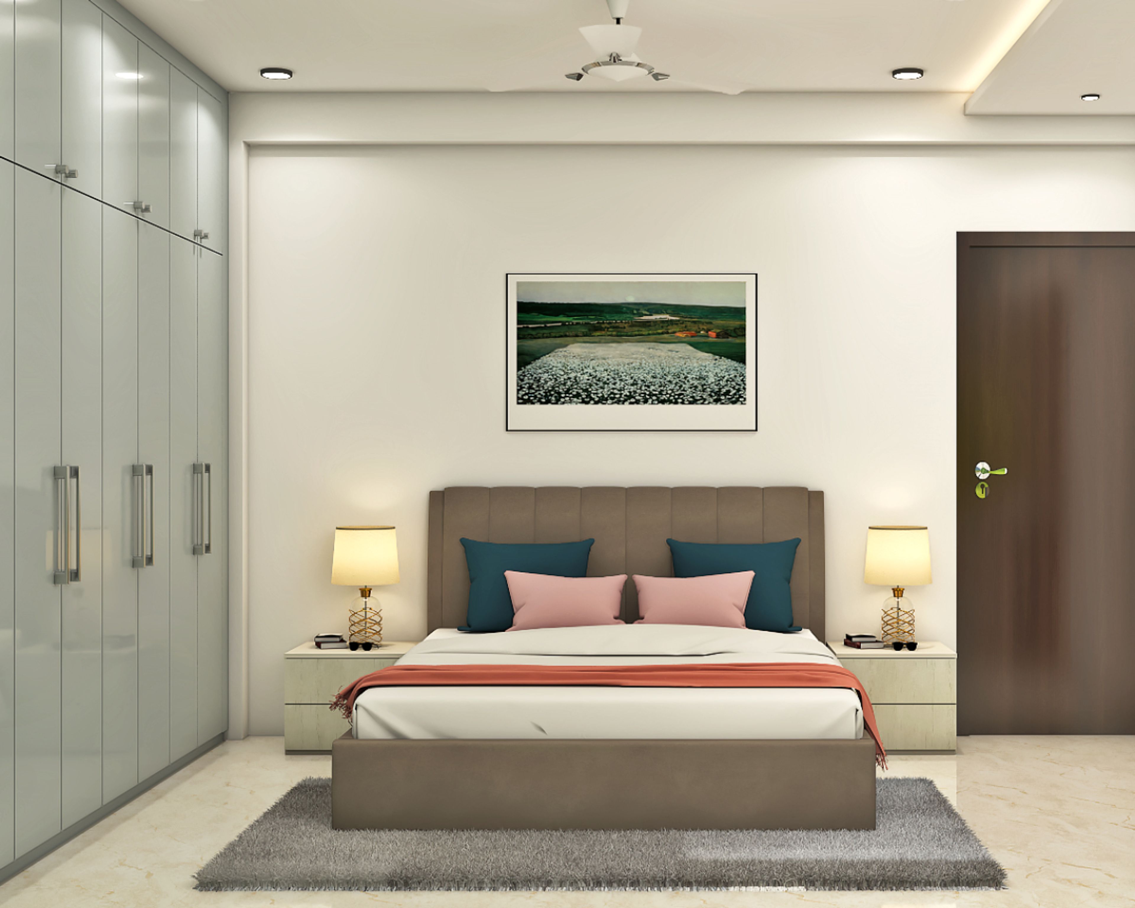 Modern Guest Bedroom With Loft Storage