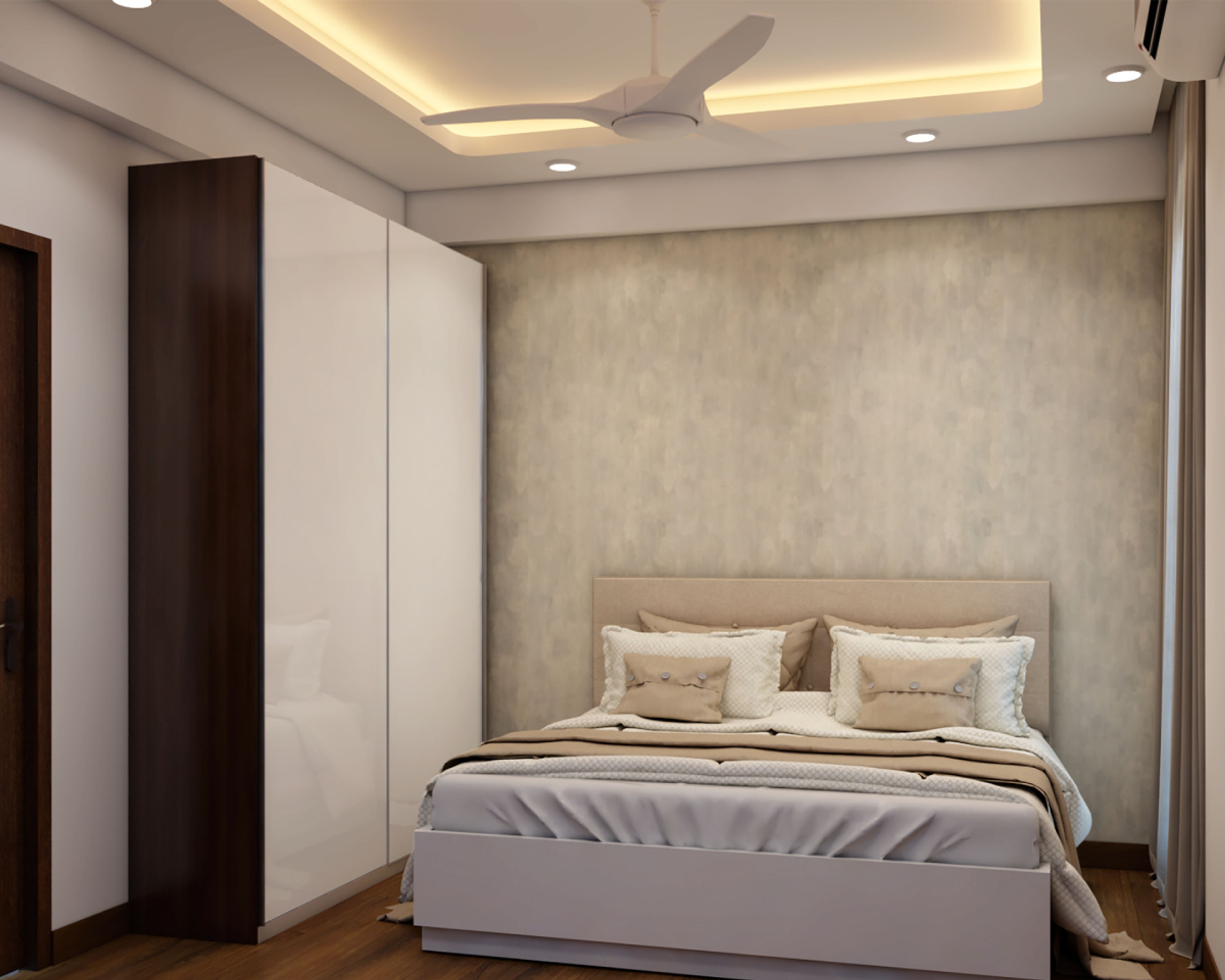 White And Cream Guest Room Design - Livspace