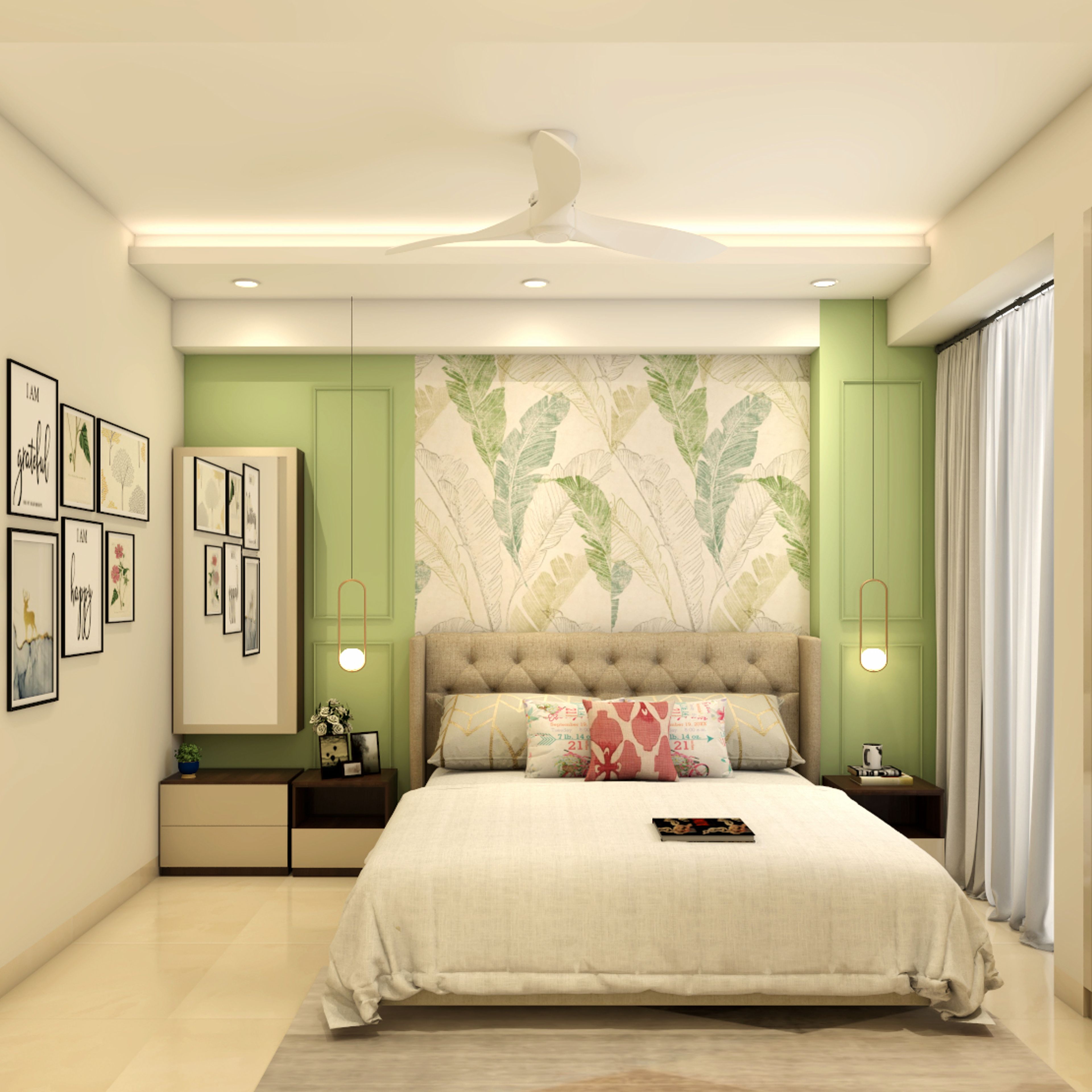 Astonishing Beige-Toned Guest Bedroom Design - Livspace