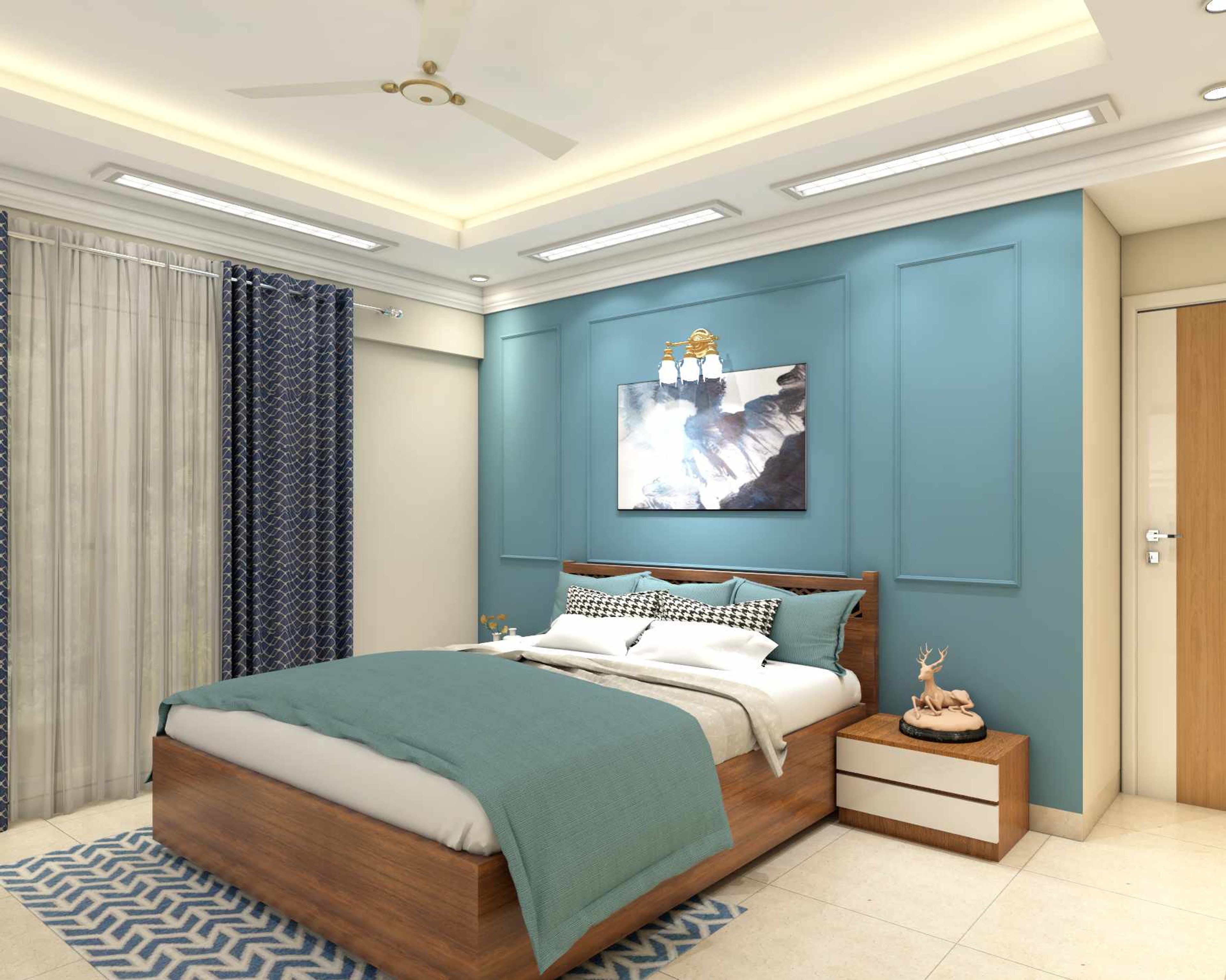 Modern Guest Bedroom Design With A Blue Theme