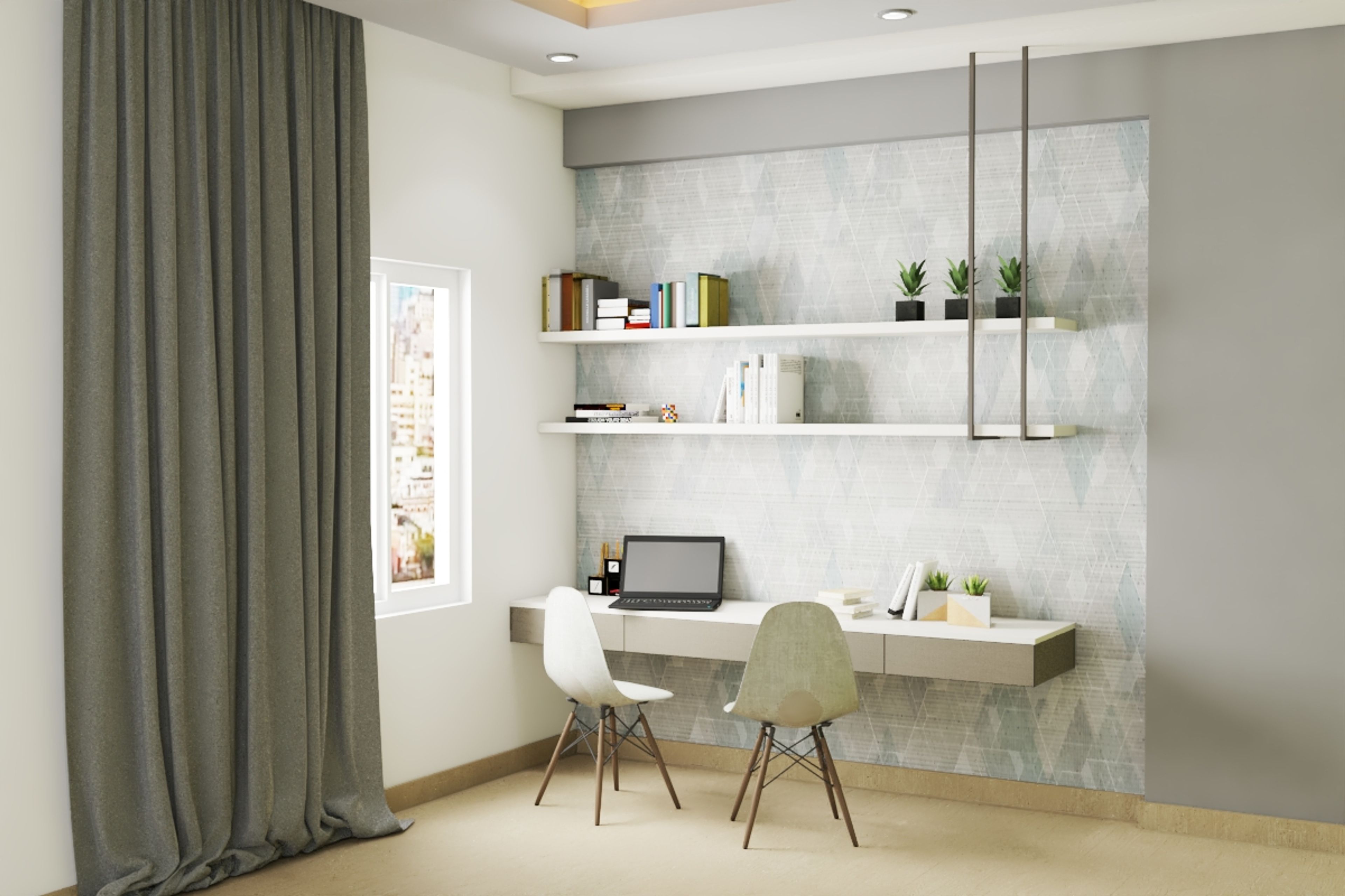 Modern Study Room Design With Drawer Storage