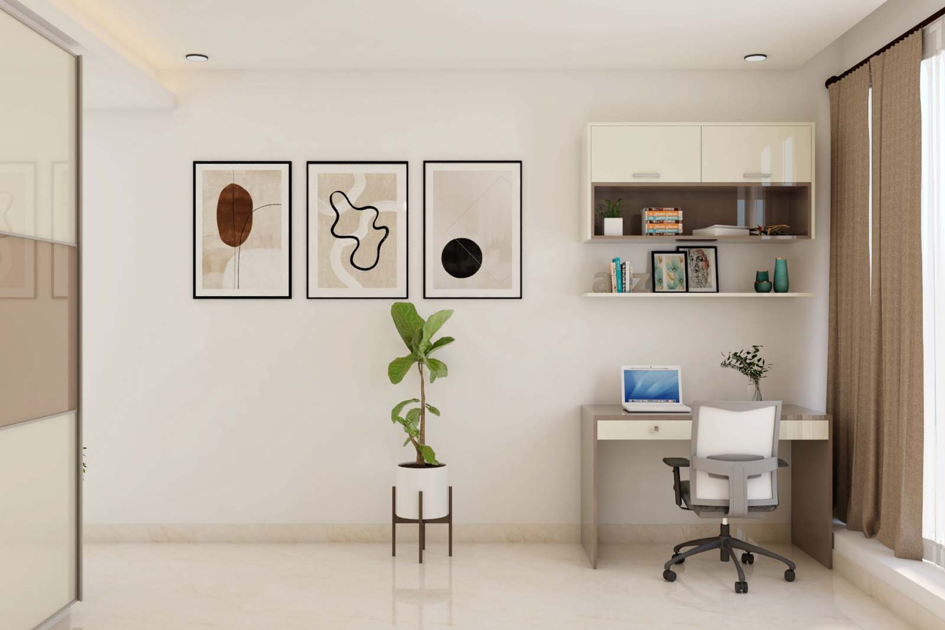 Modern Home Study Design With Light And Dark Colour Hues