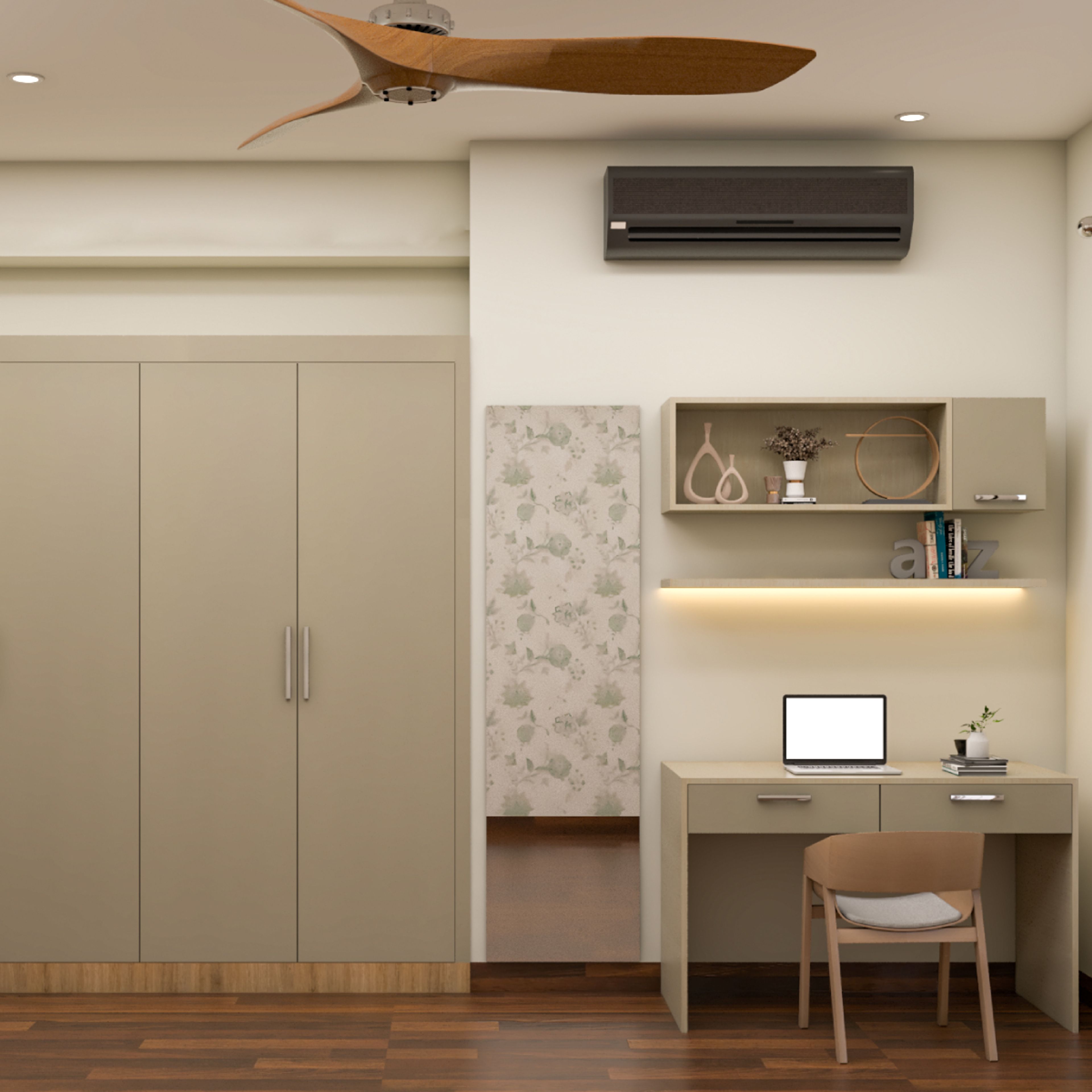 Modern Light Beige Study Room Design