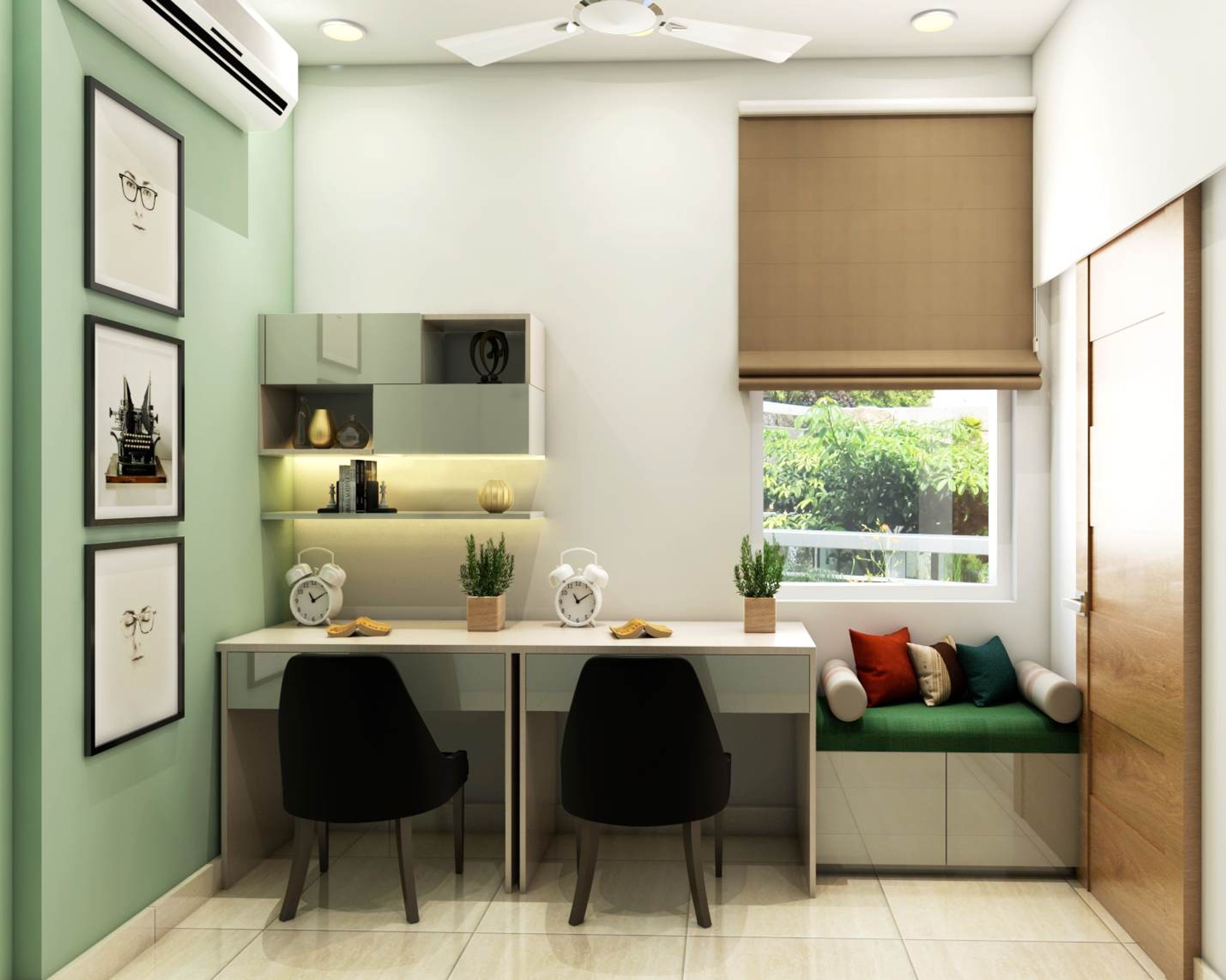 Modern Home Office DesignWith Frosty White Study Table