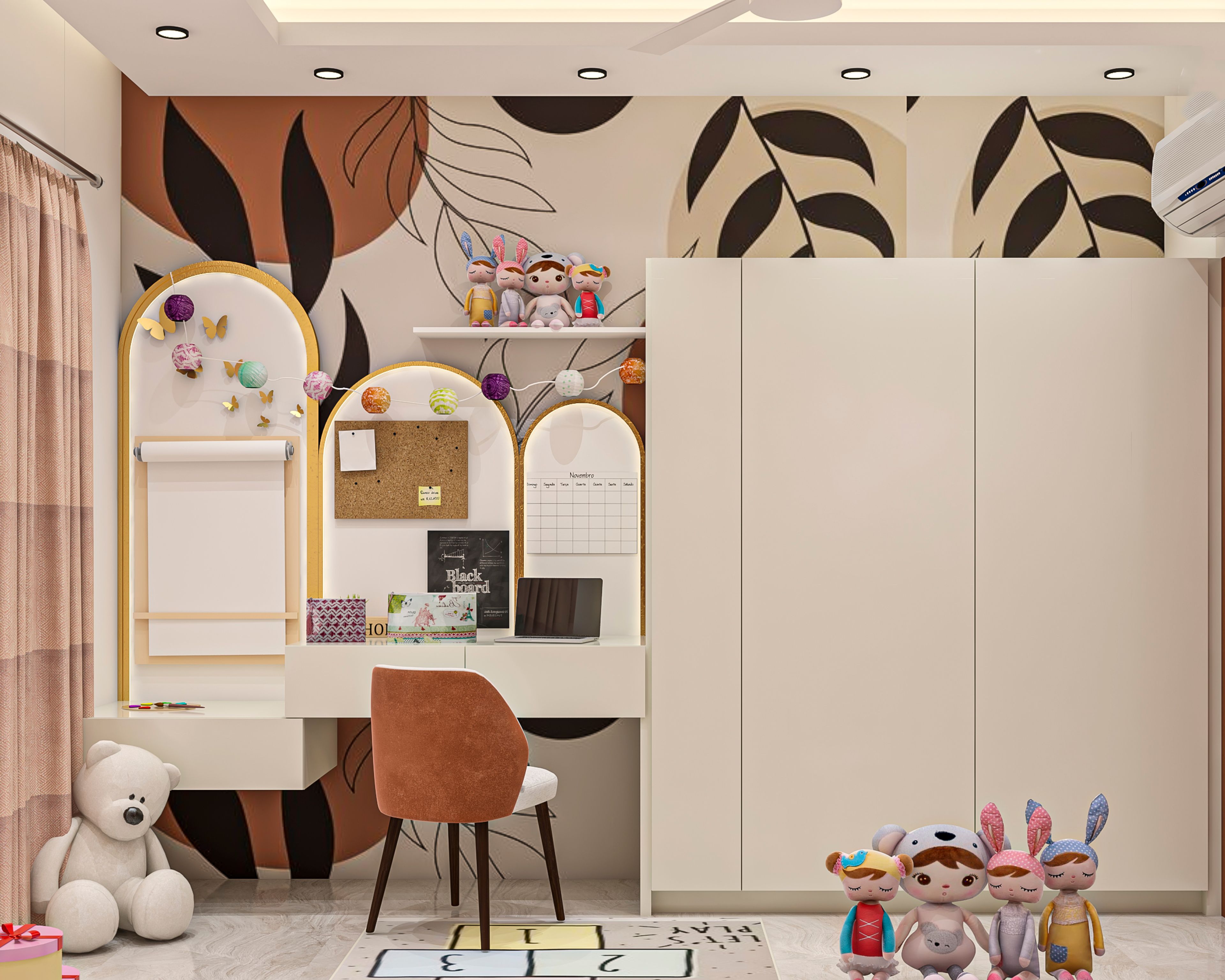 Modern Home Office Design With Adequate Open And Closed Storage