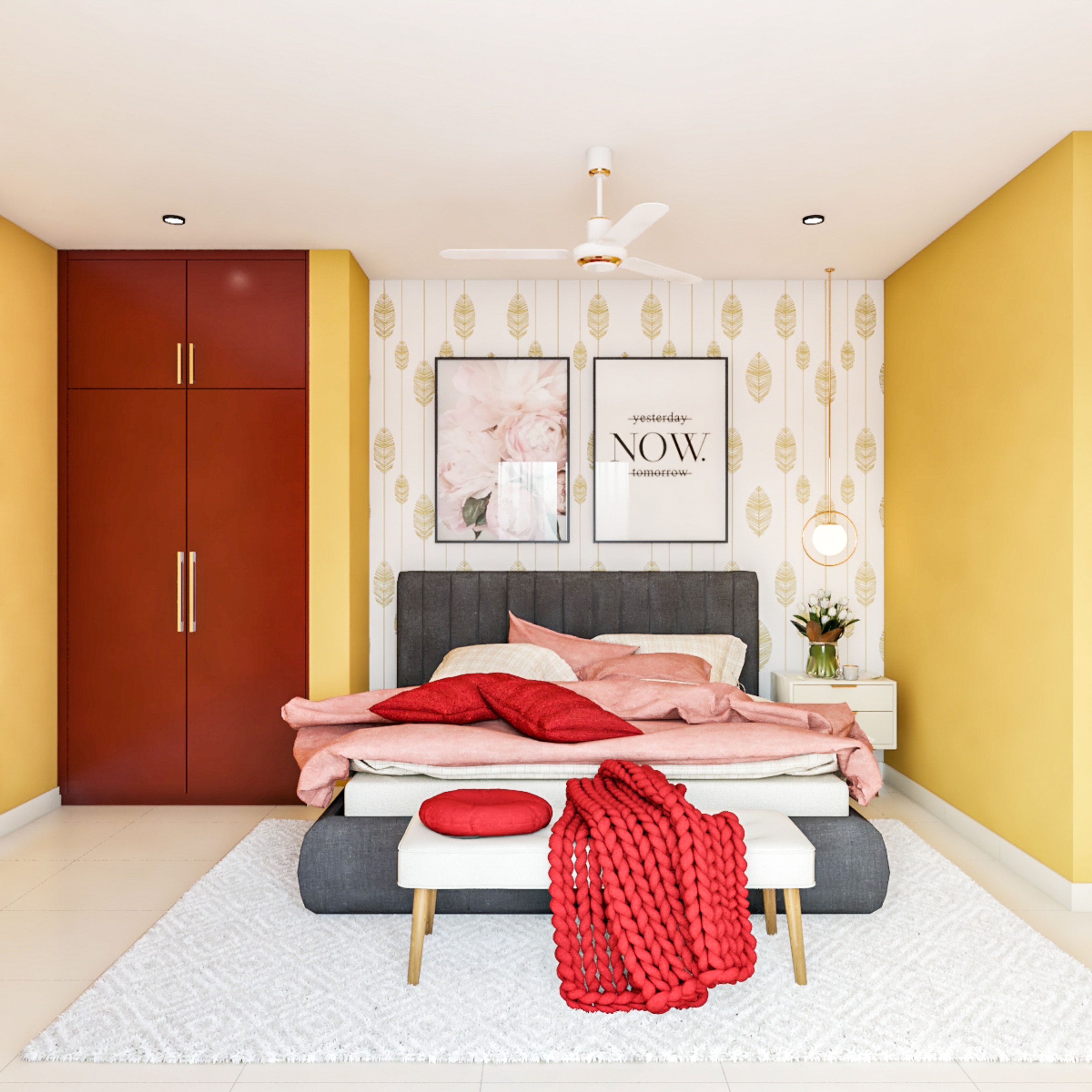 Compact Boy's Room Design In Yellow
