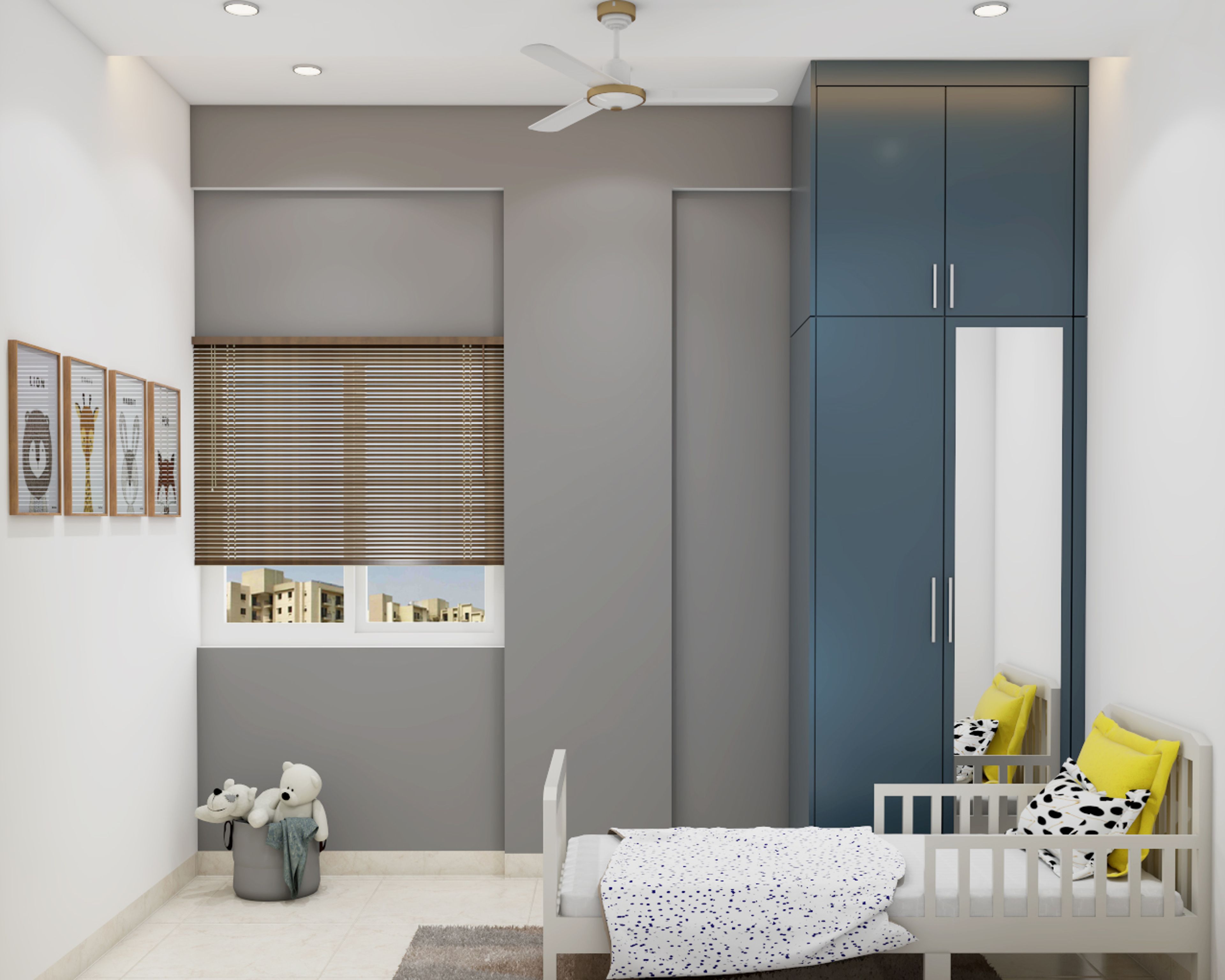 Contemporary Blue And Grey Design For Kid's Rooms
