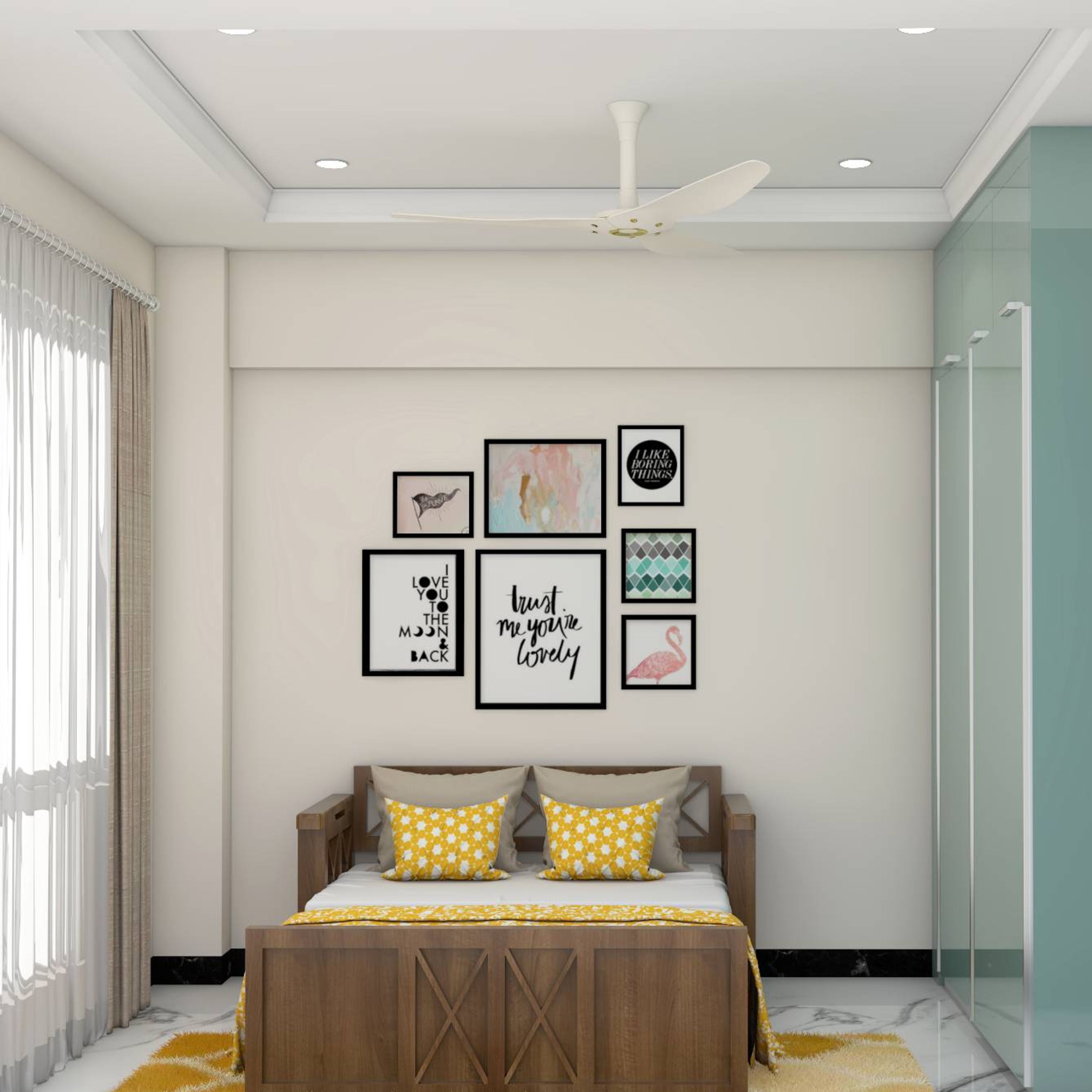 Modern Kid's Room With Wardrobe