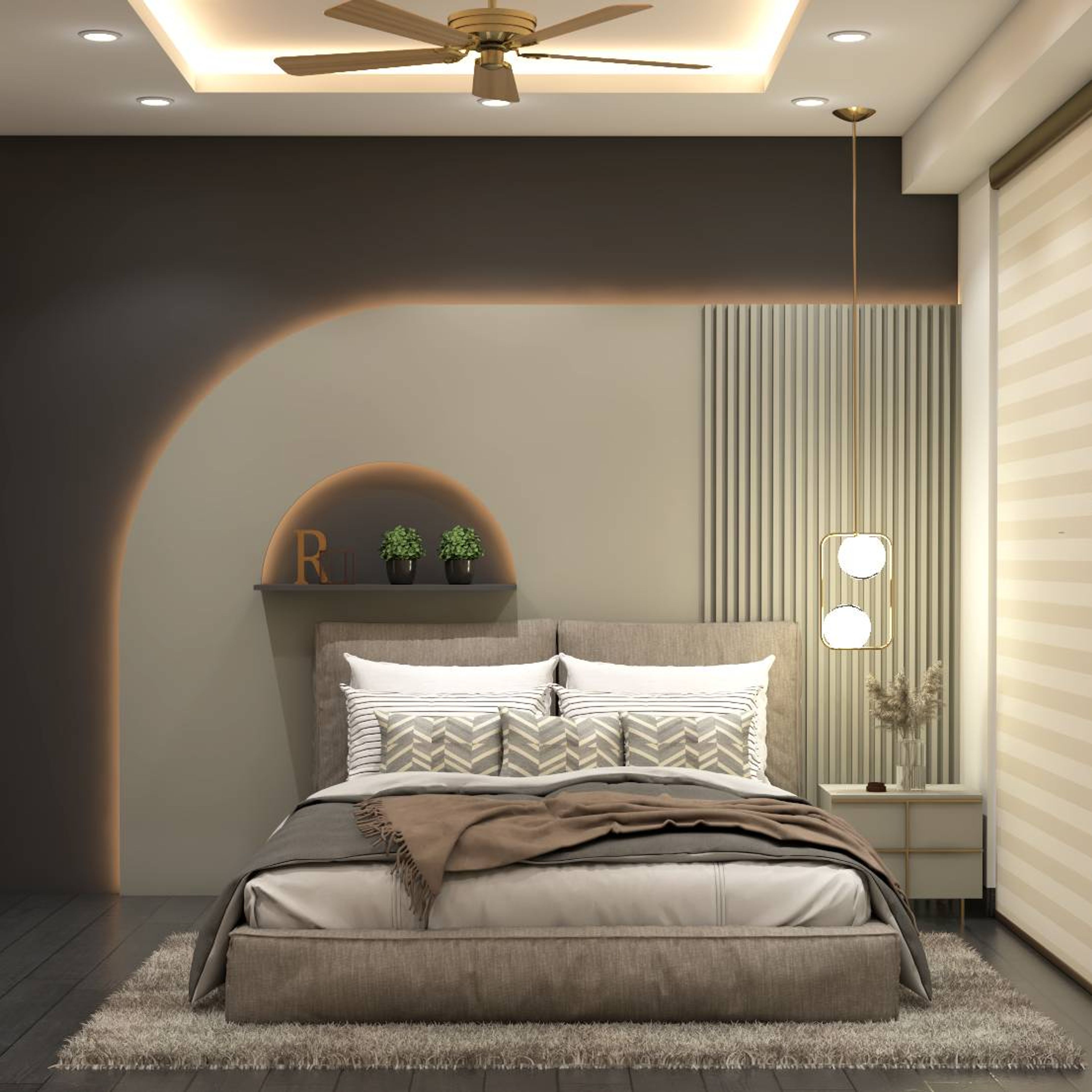 Modern Kid's Bedroom Design With Dark Wooden Flooring