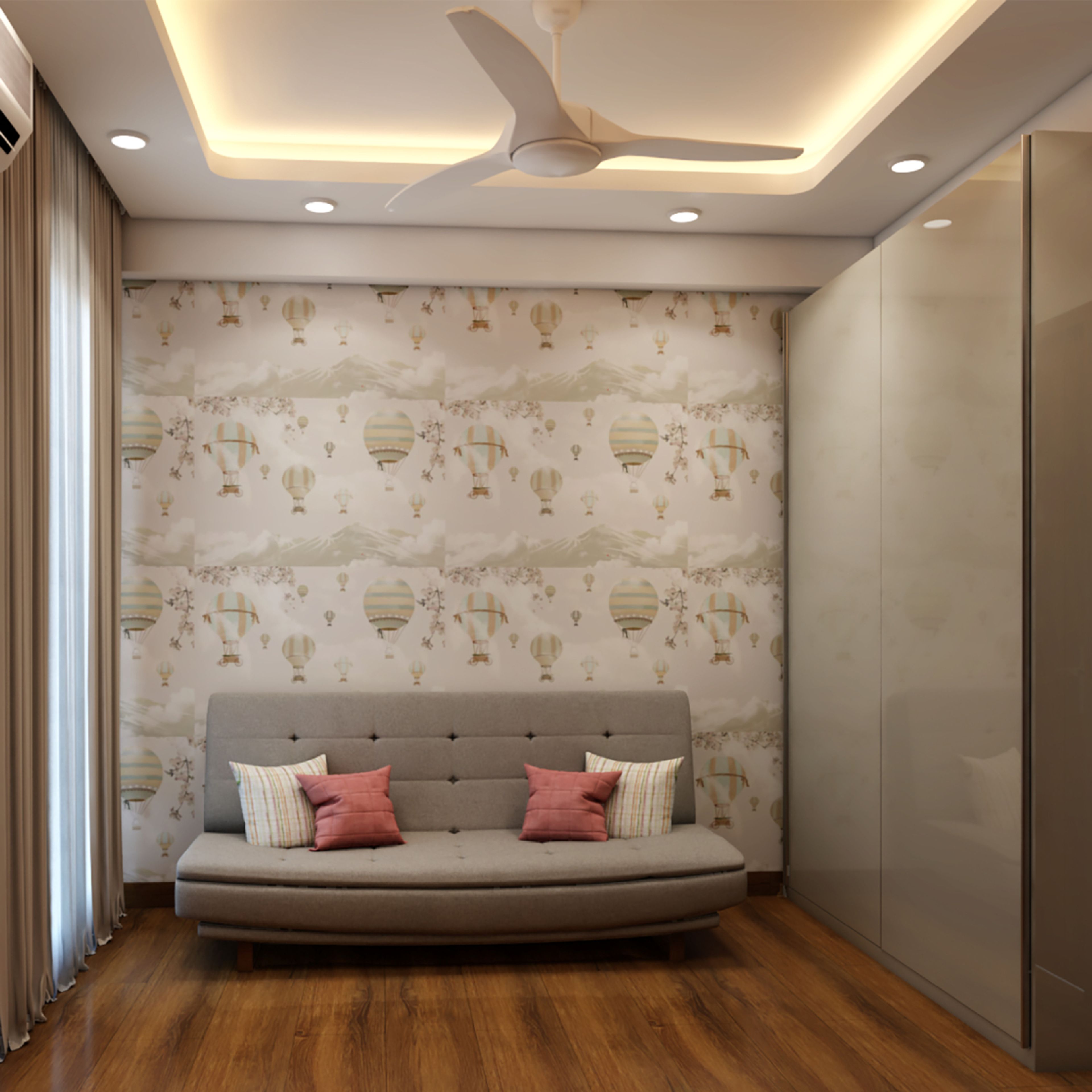 Contemporary Boy's Room Design With Light Coloured Theme