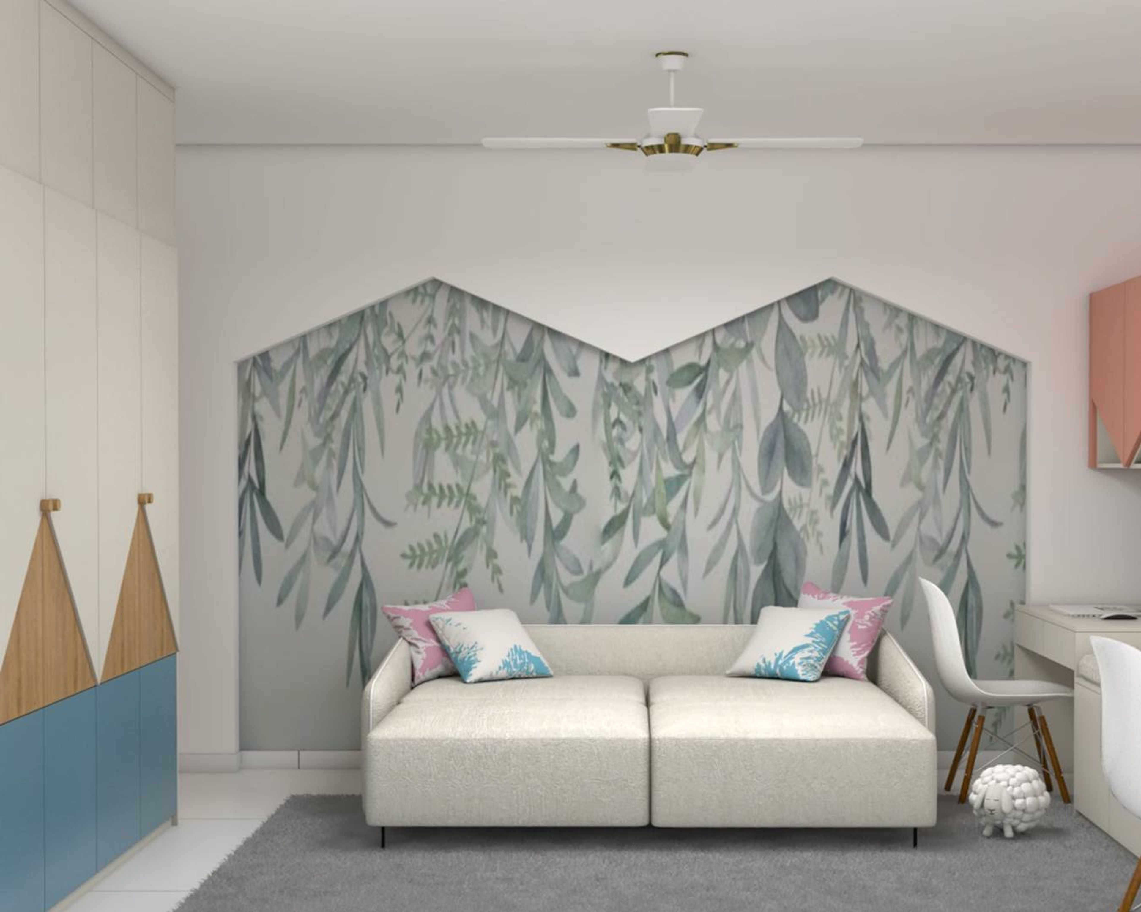 Contemporary Kid's Room Design With Twin Study Table