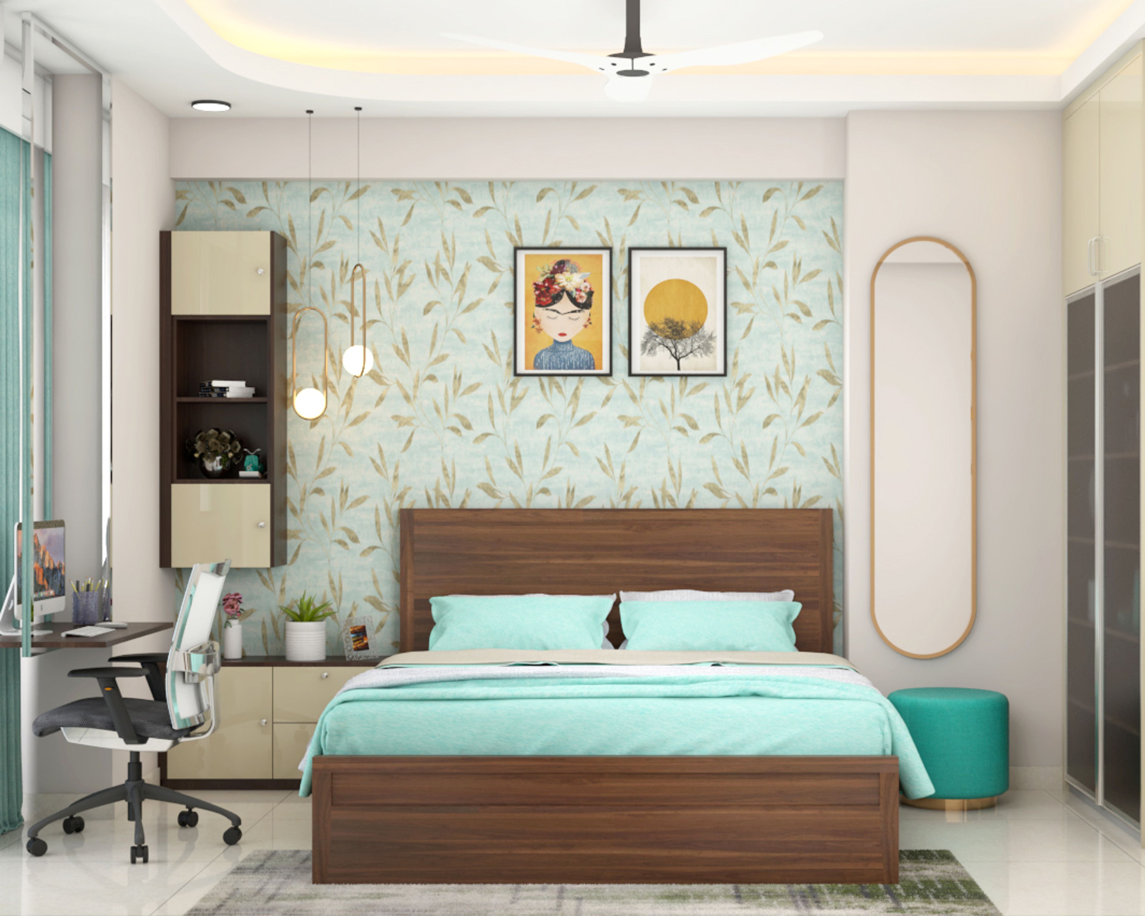 Contemporary Green Themed Kid's Room Design