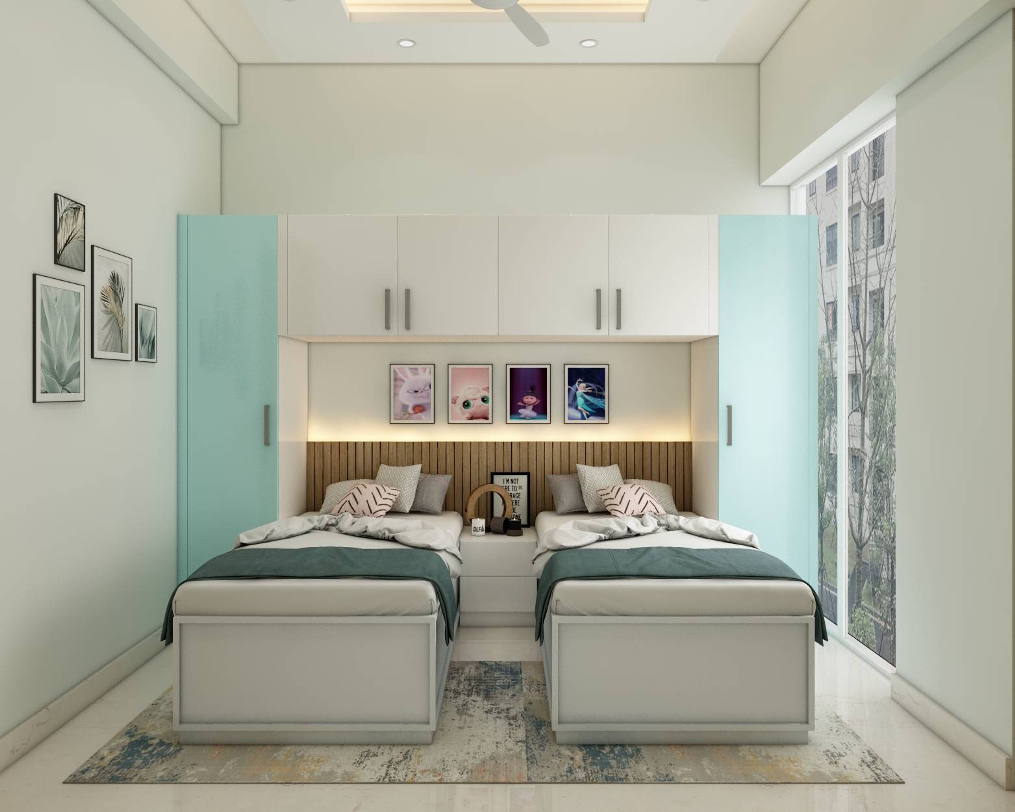 Modern Kid's Room Design With Twin Beds