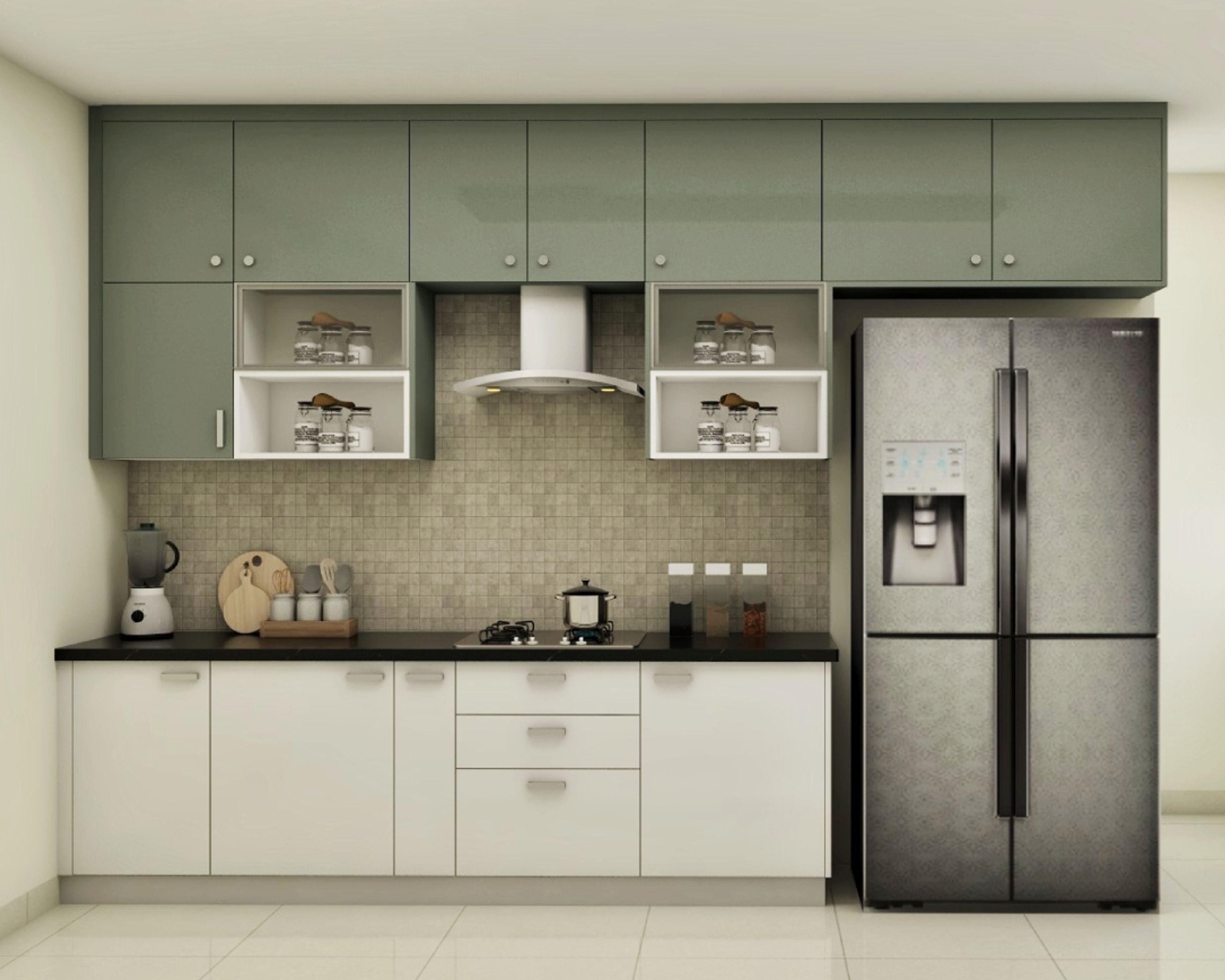 Light-Coloured Parallel Kitchen - Livspace