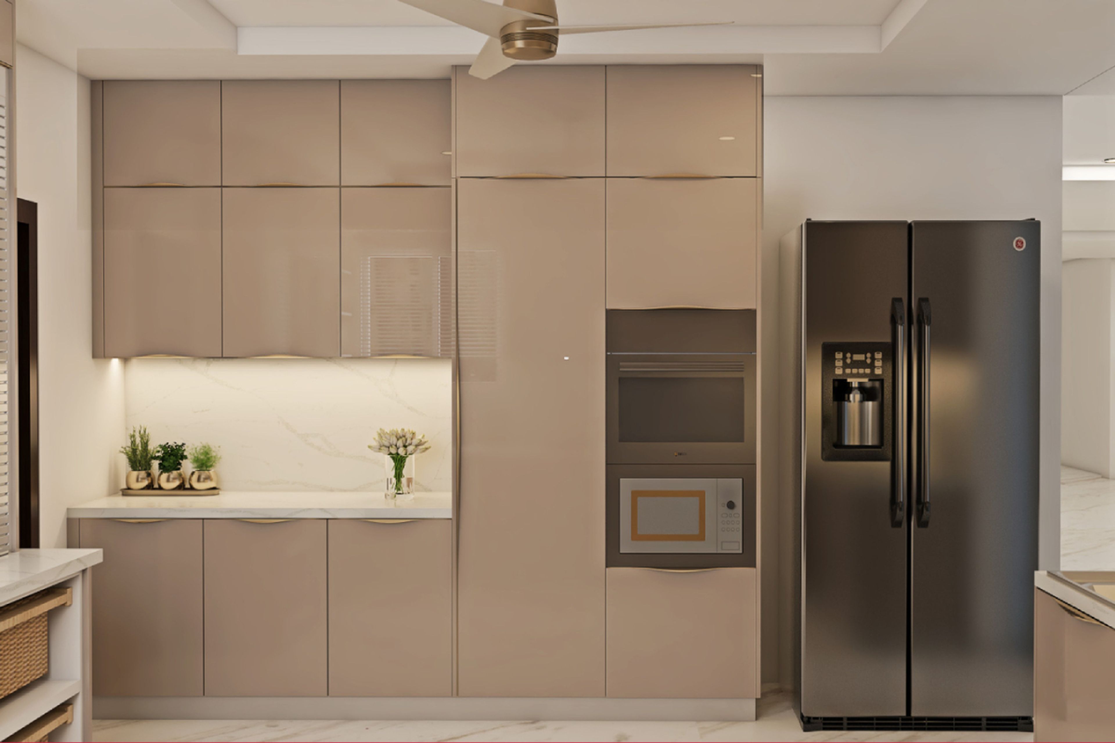 U-Shaped Kitchen With Backsplash - Livspace