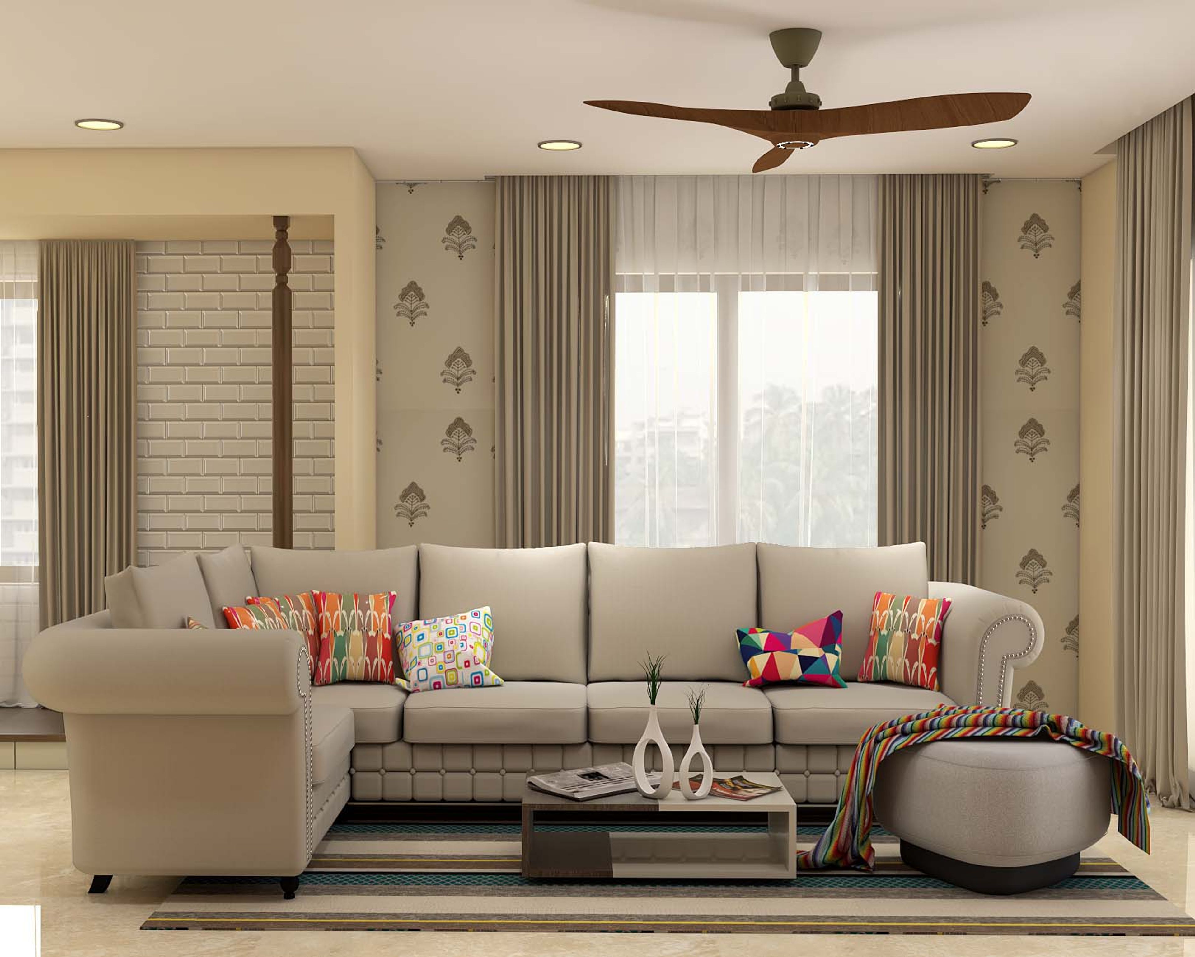 Classic Living Room Design With Chesterfield Leather Sofa