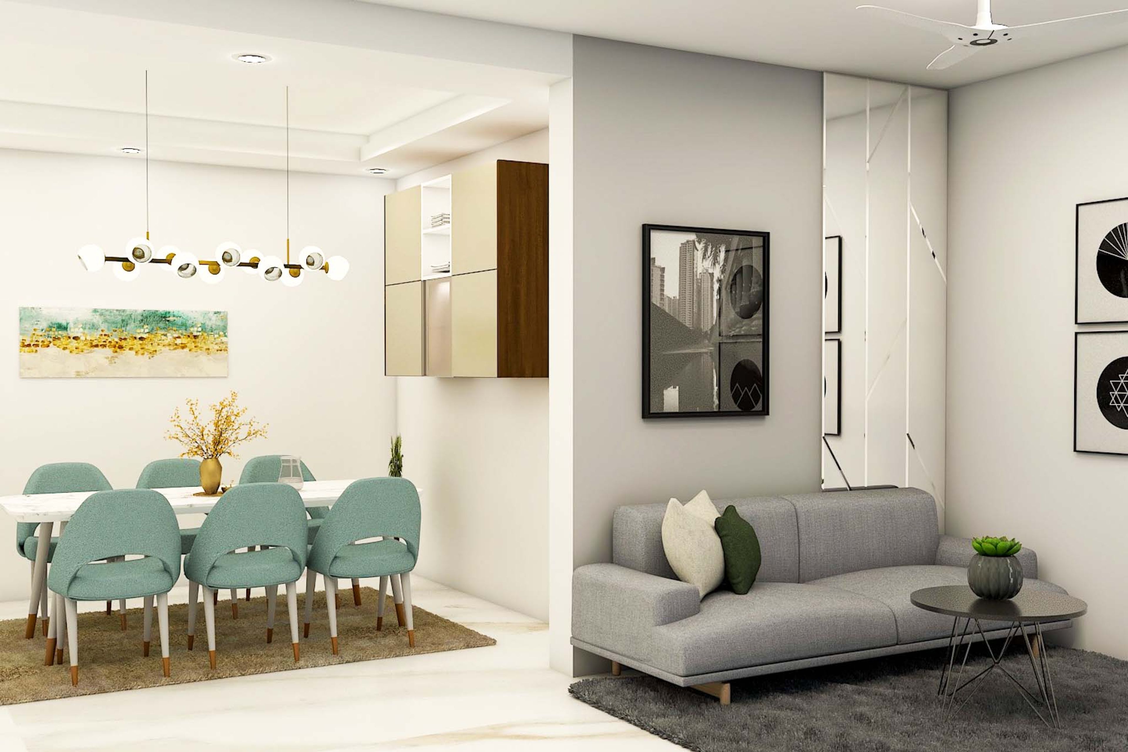 Contemporary Living Room Design With Open Layout