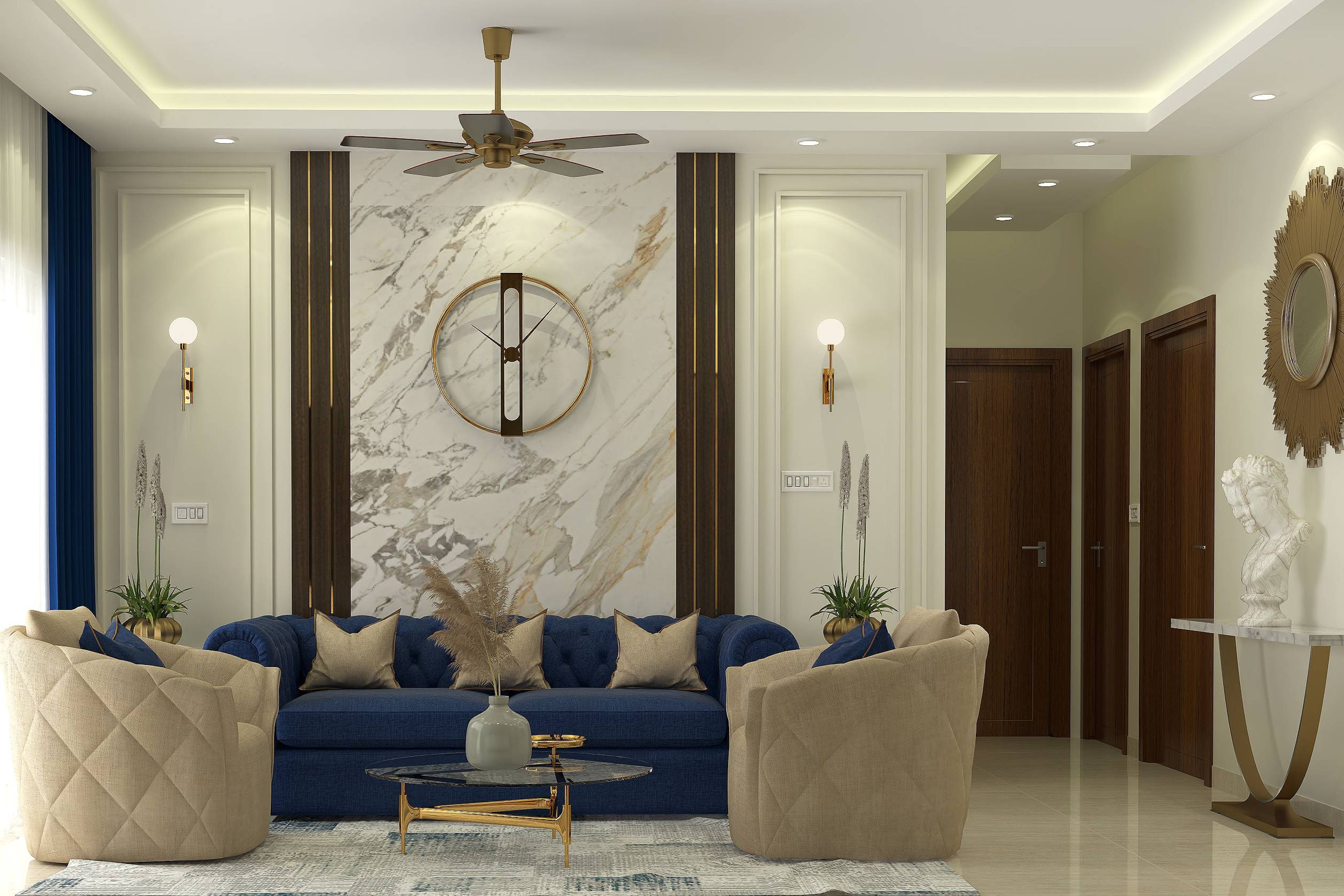 Living Room Design With A 3-Seater Sofa - Livspace