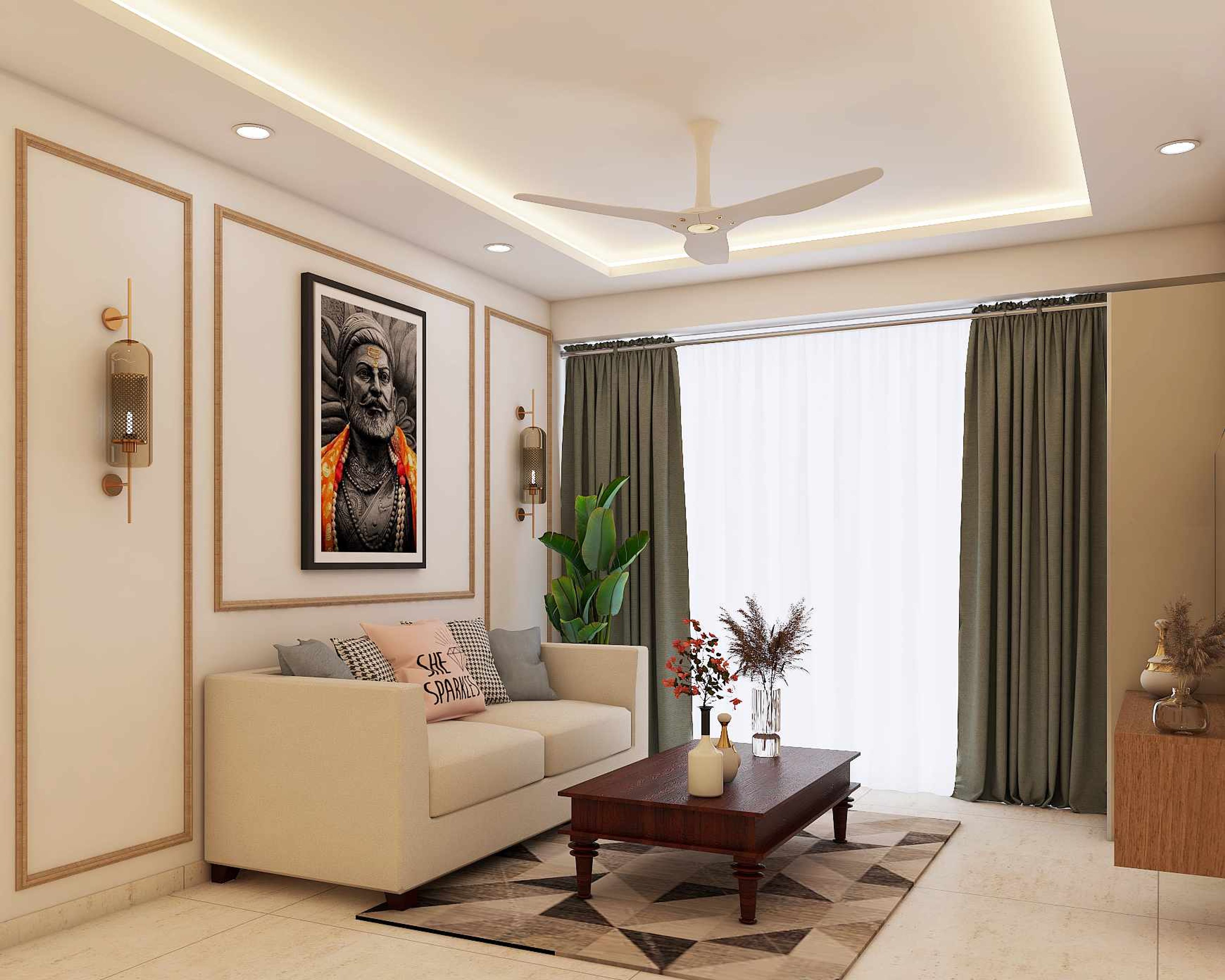Light-Coloured Contemporary Living Room Design