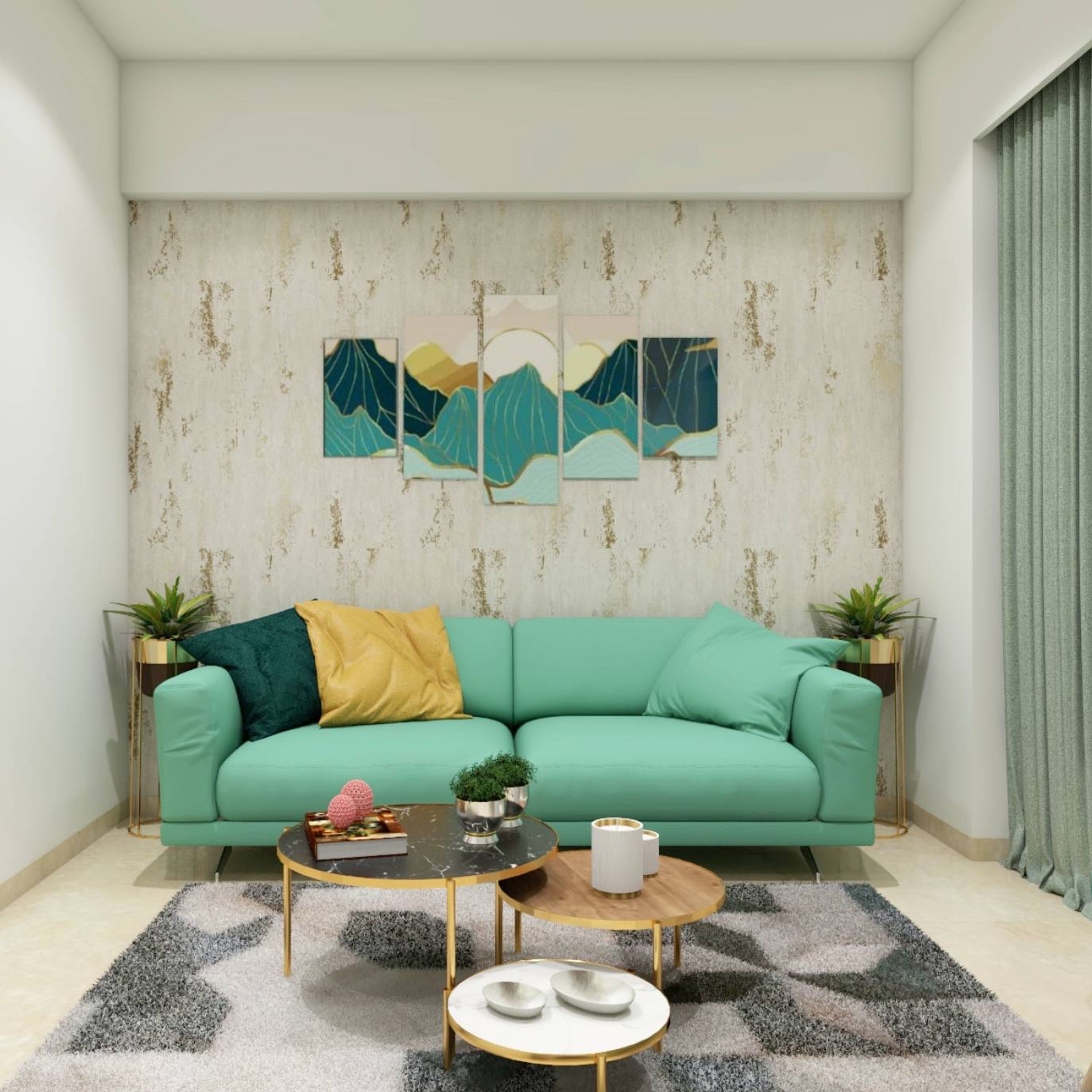 Contemporary Living Room Design With A 2-Seater Sofa