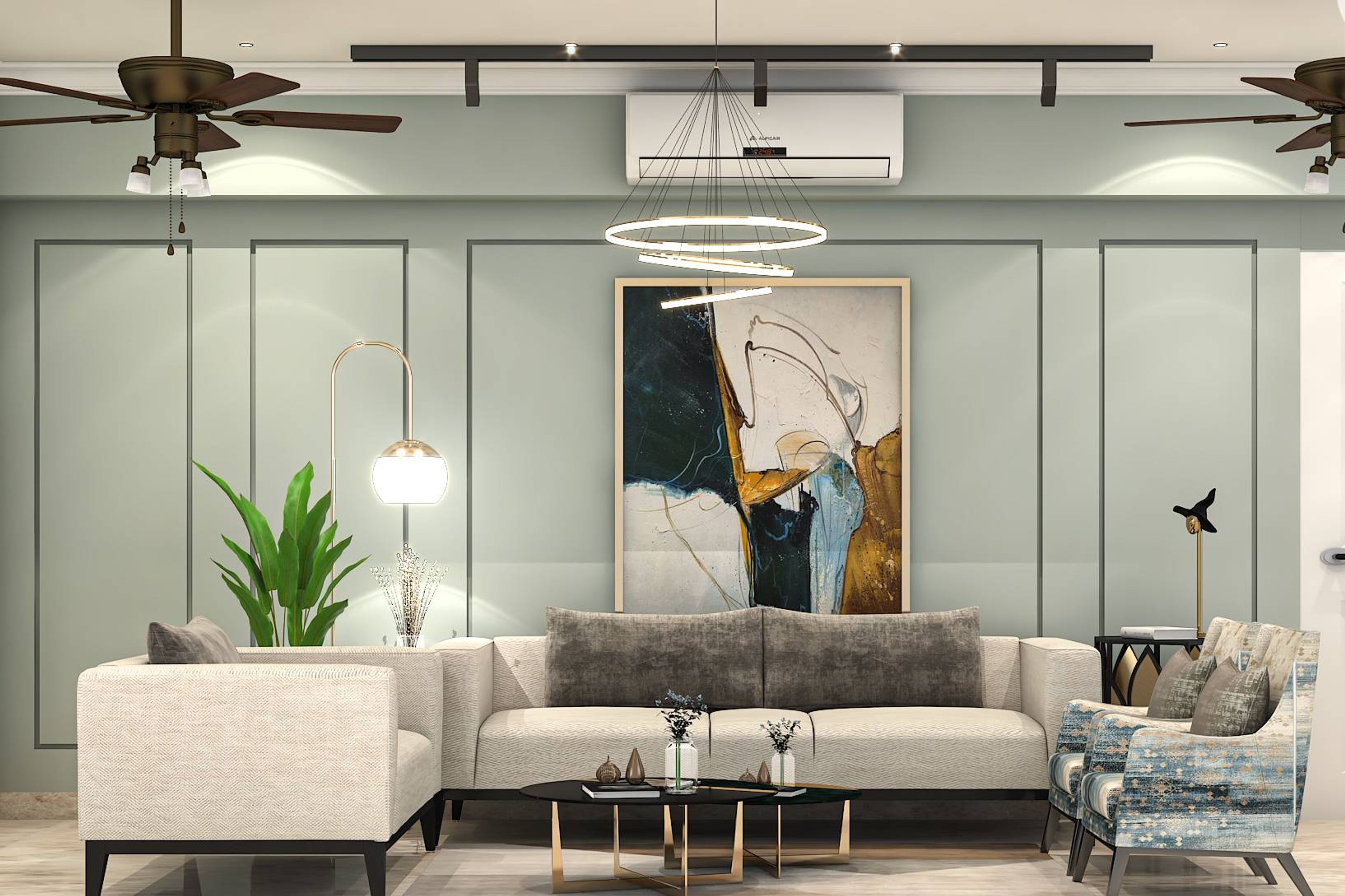 Living Room Design With Nesting Coffee Table - Livspace