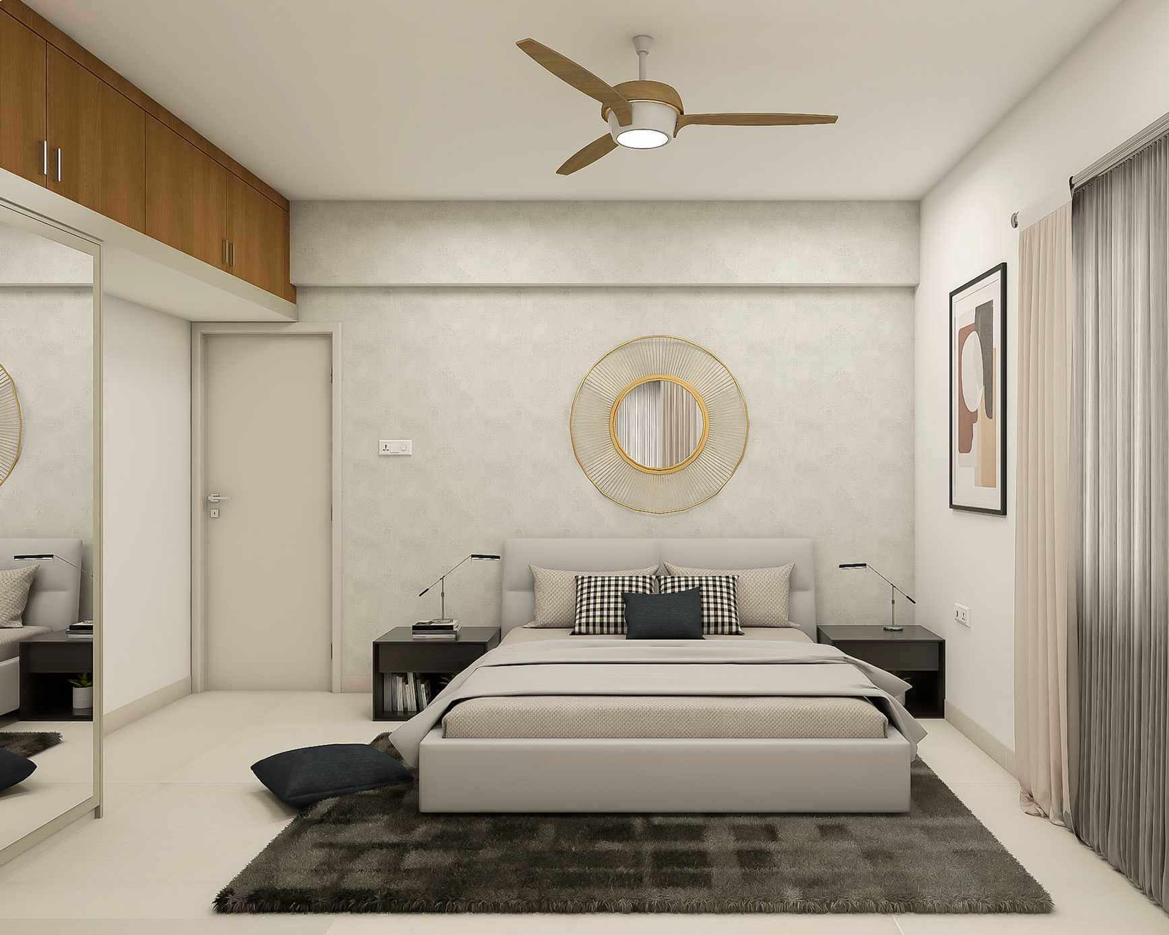 Modern Guest Bedroom With Monochromatic Hues - Livspace