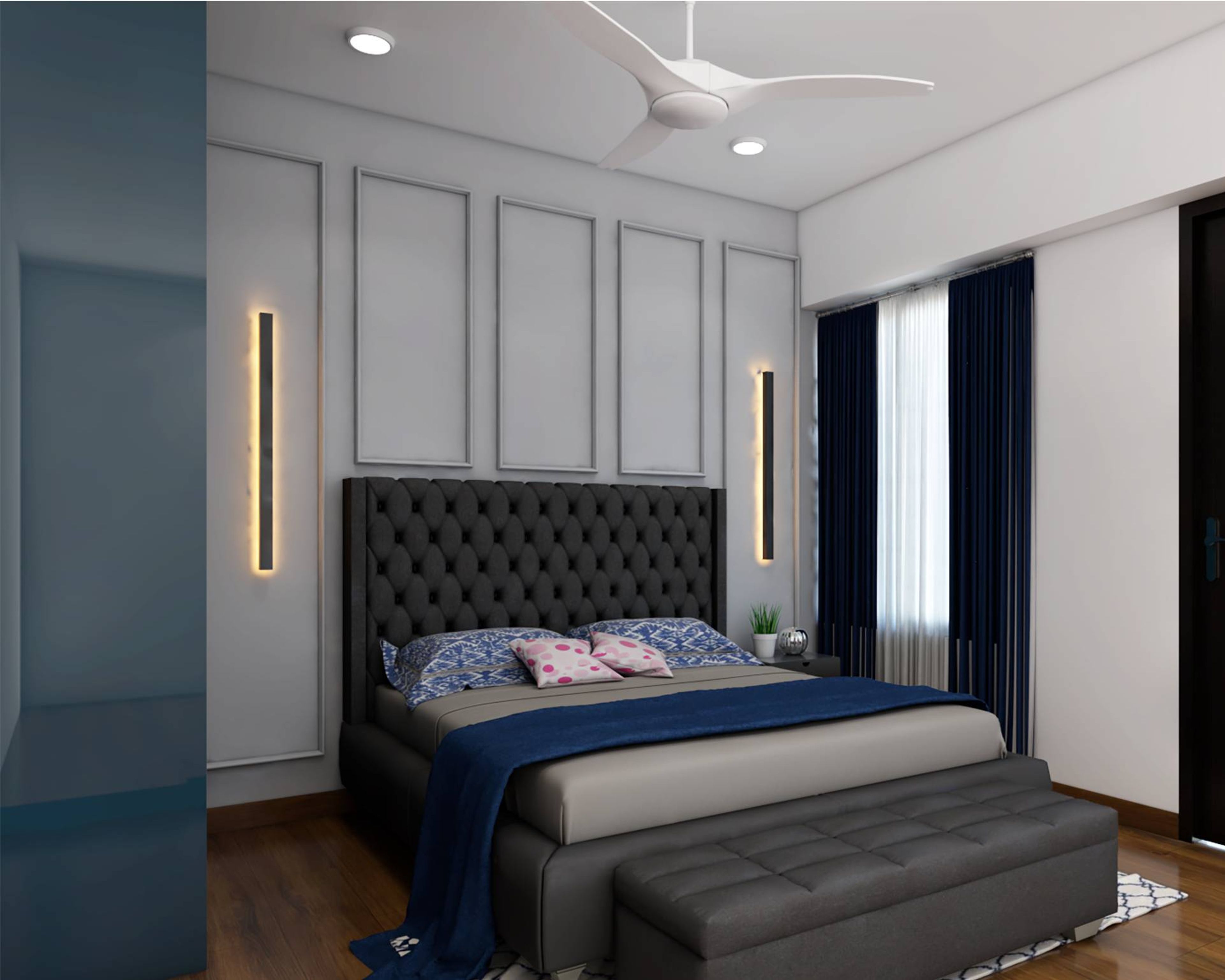 Gorgeous Guest Bedroom Design With Upholstered Bed - Livspace