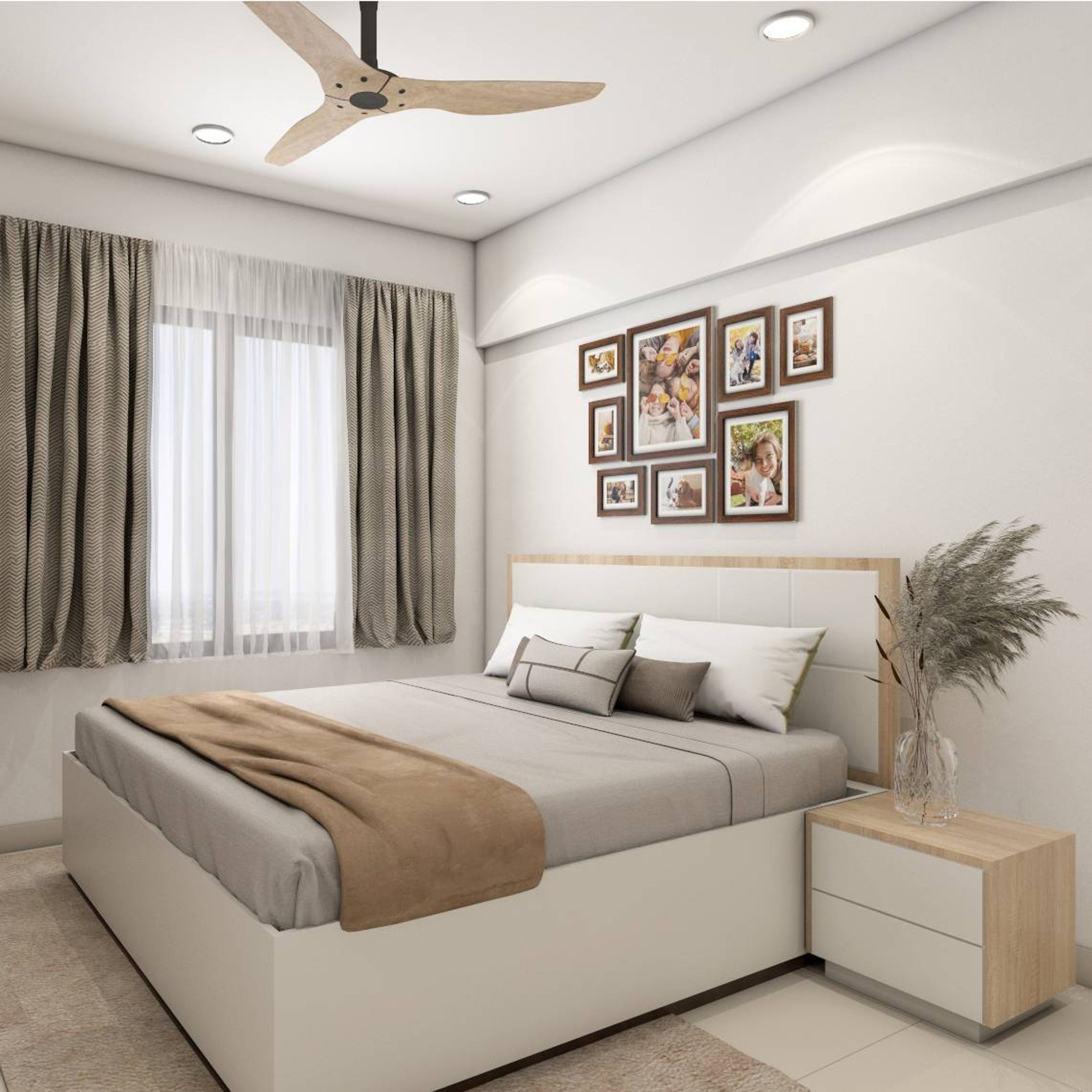 Scandinavian Style Guest Bedroom Design With Ambient Lighting