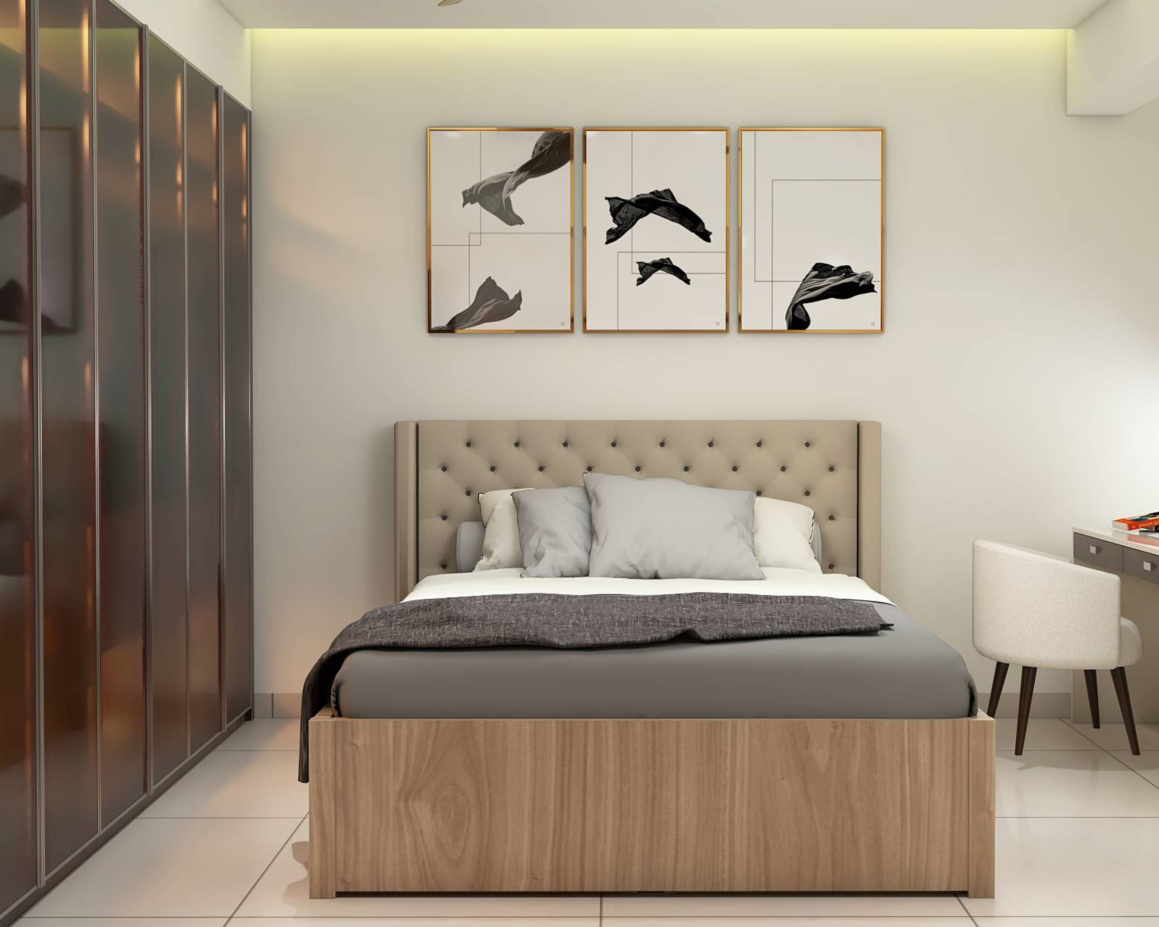 Modern Guest Bedroom Design With Wall Art