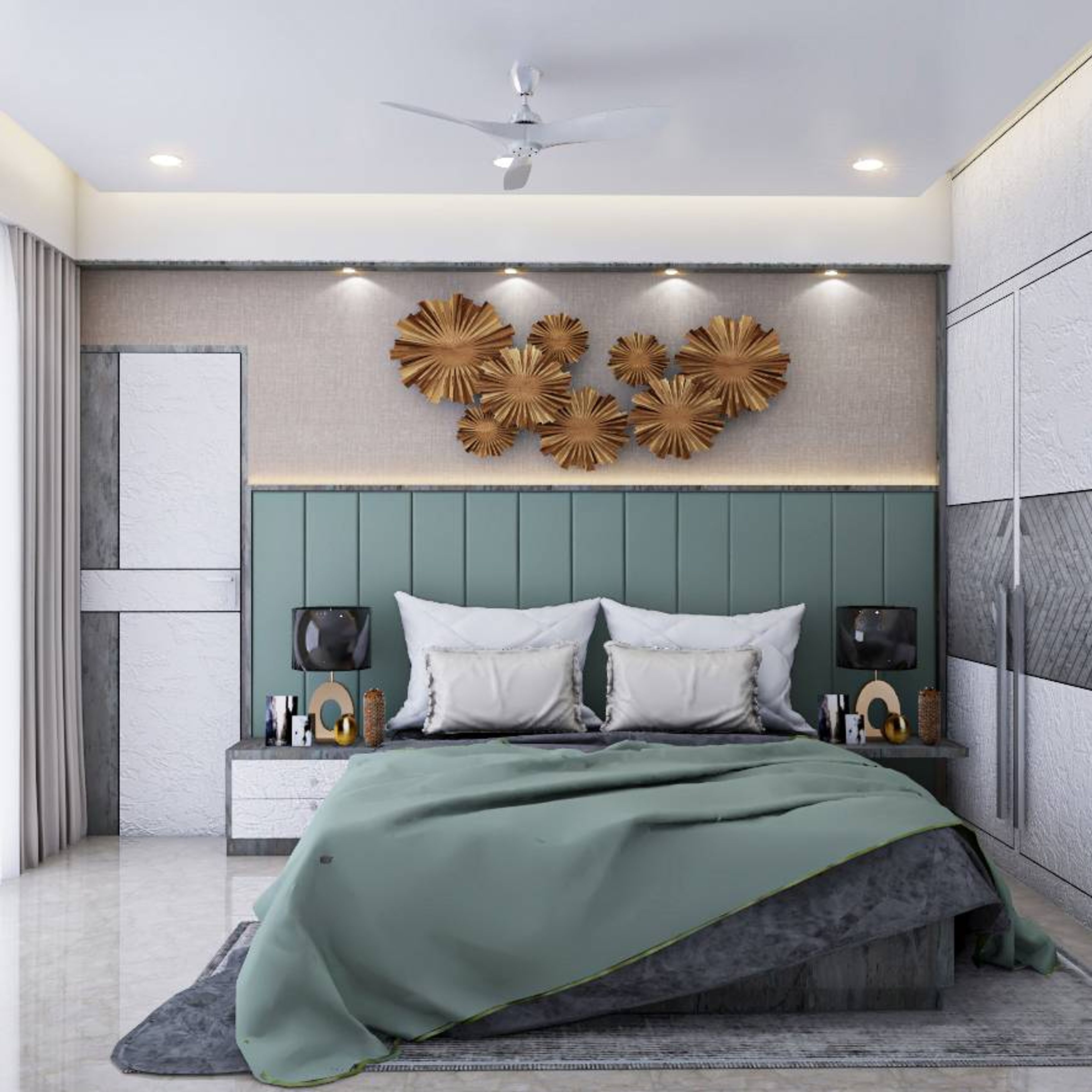 Modern Master Bedroom Design With Wall Art