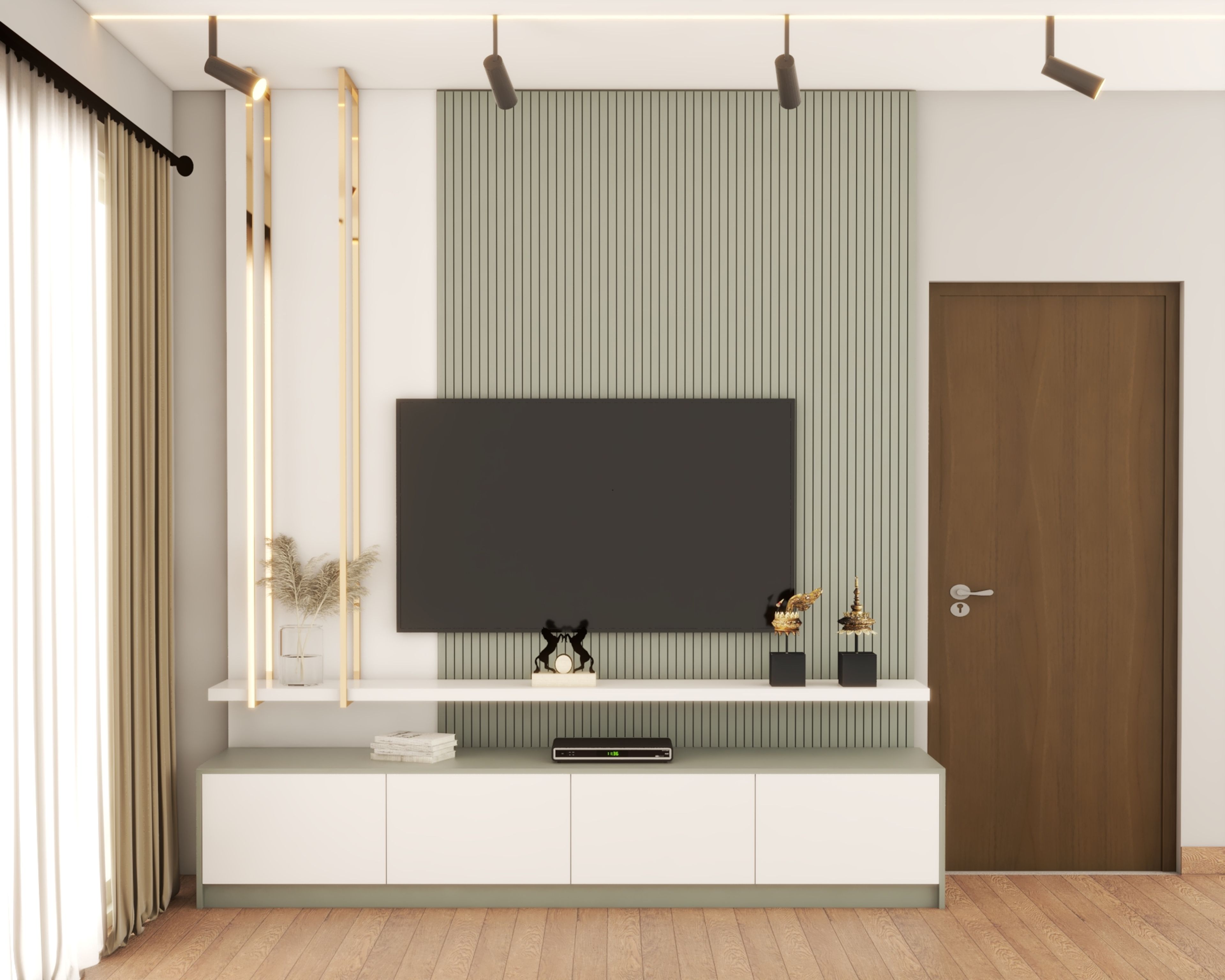 Wall-Mounted White TV Unit - Livspace