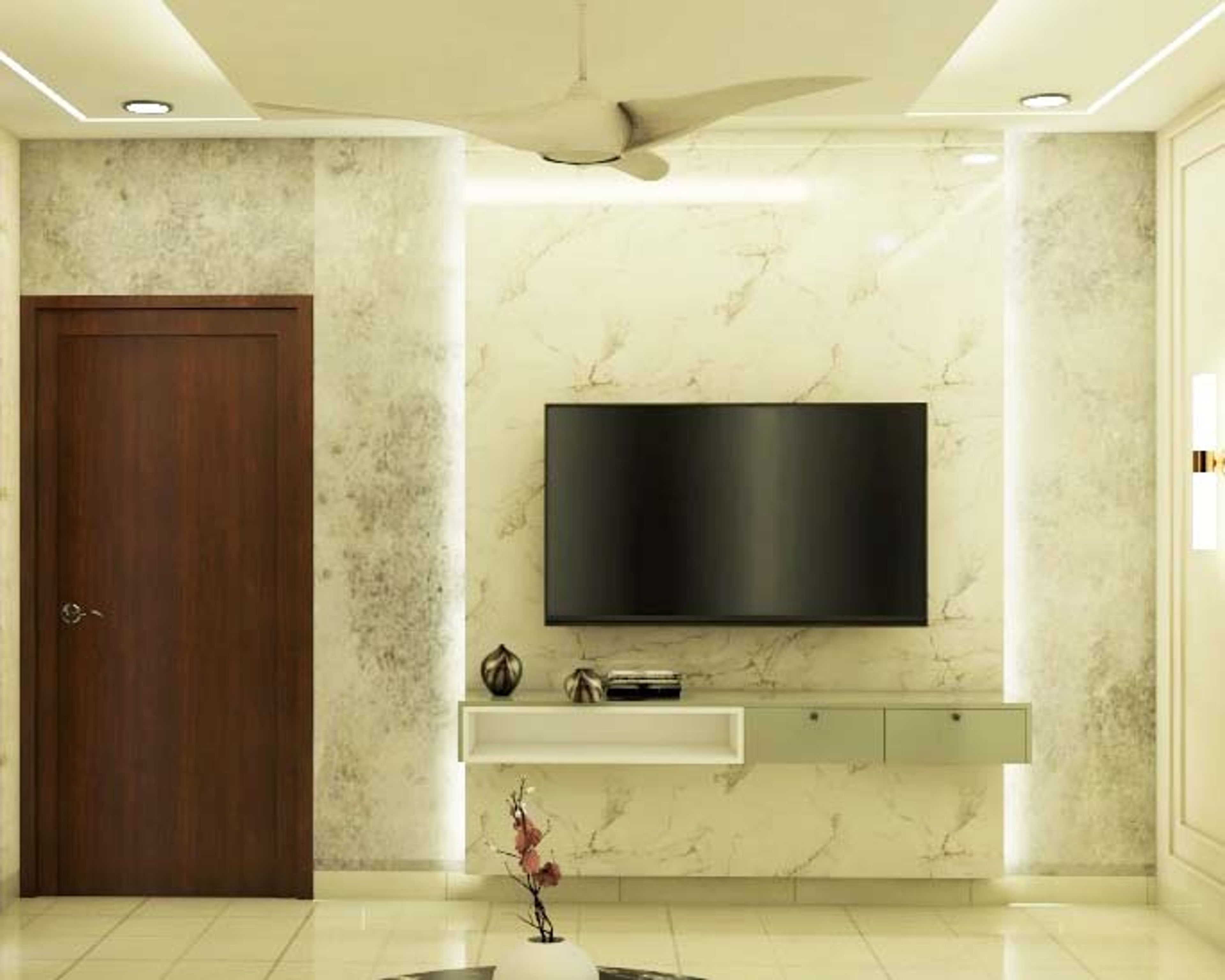 Modern Beige TV Unit - Livspace