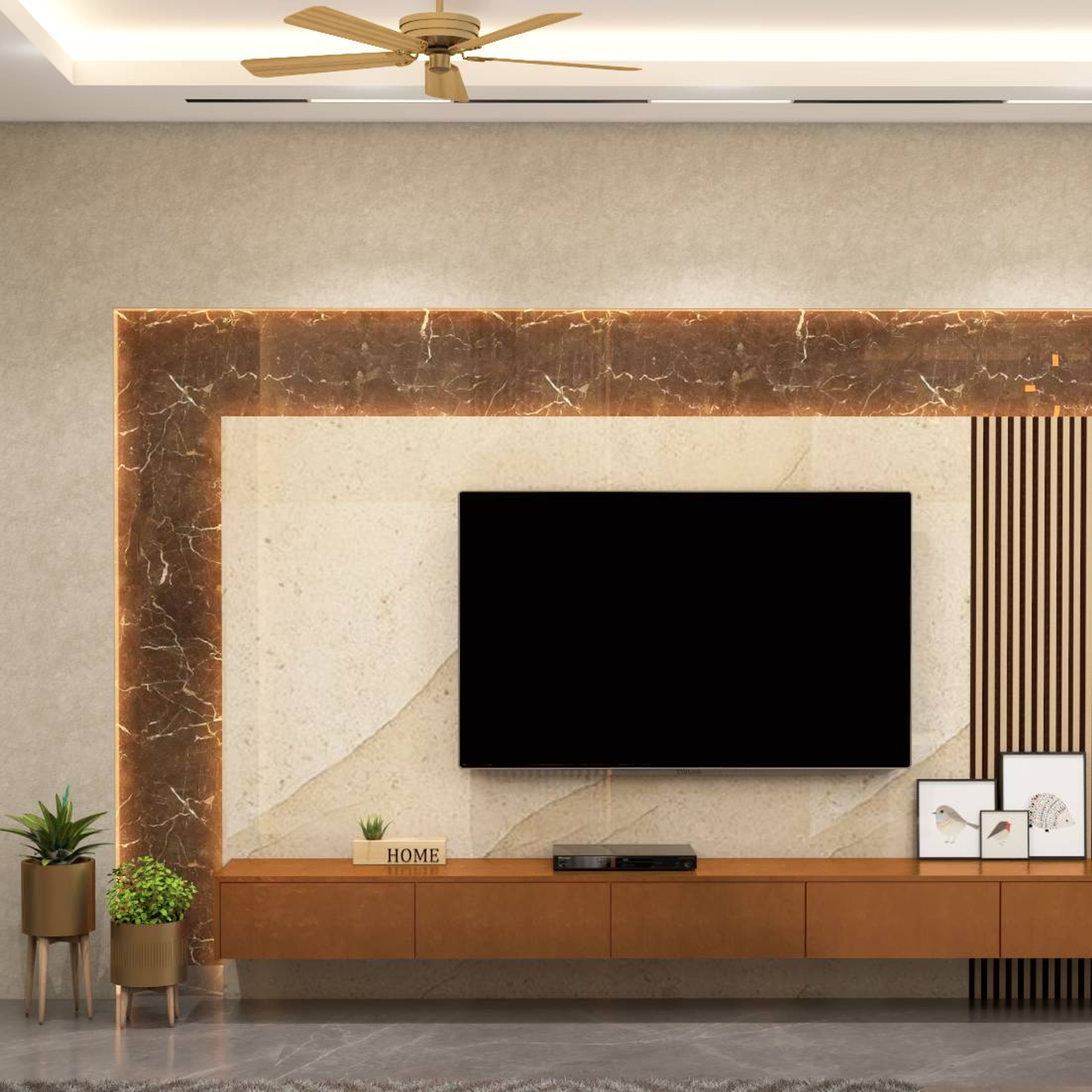 Classic TV Cabinet Design - Livspace