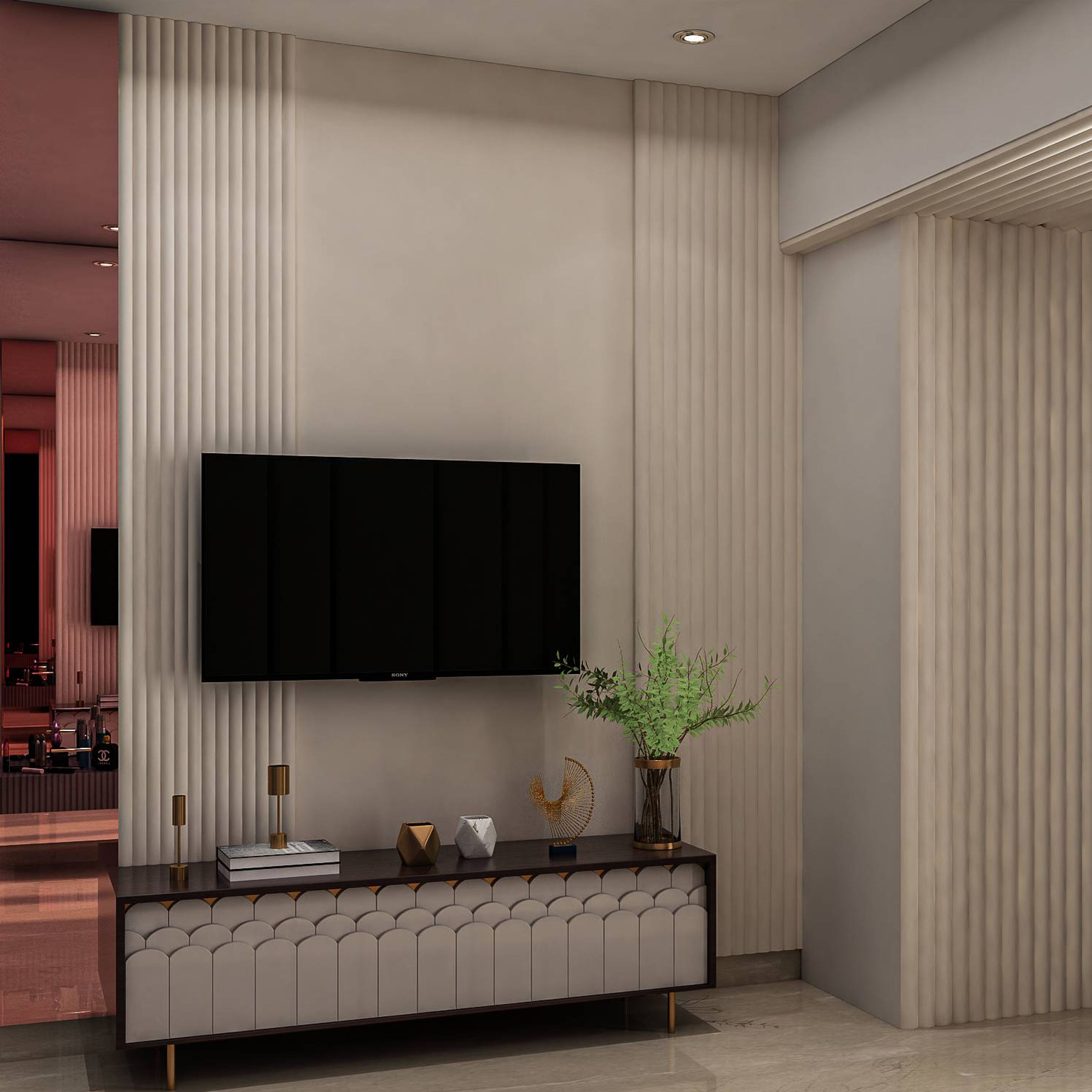 42-Inch Black And Grey TV Unit - Livspace