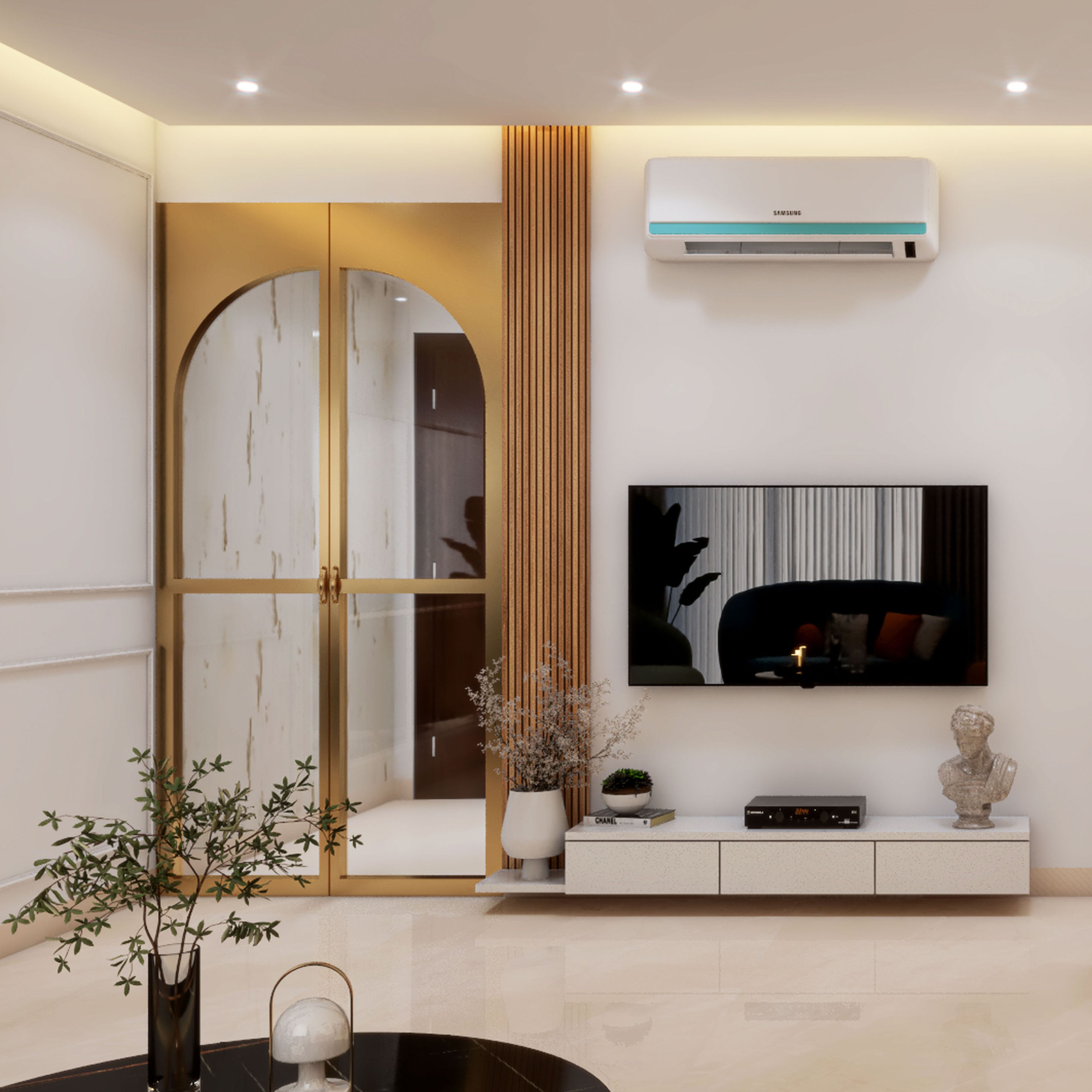 Modern Wall-Mounted TV Unit - Livspace