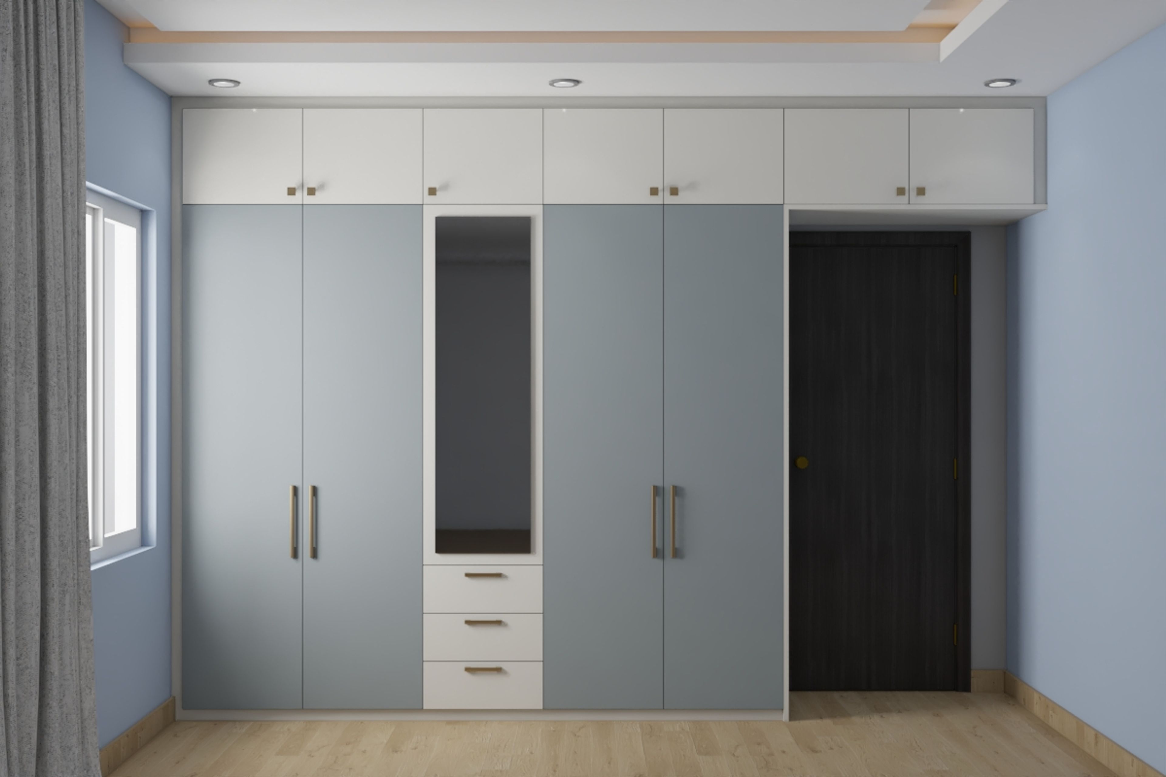 Grey And White Modern Wardrobe Design